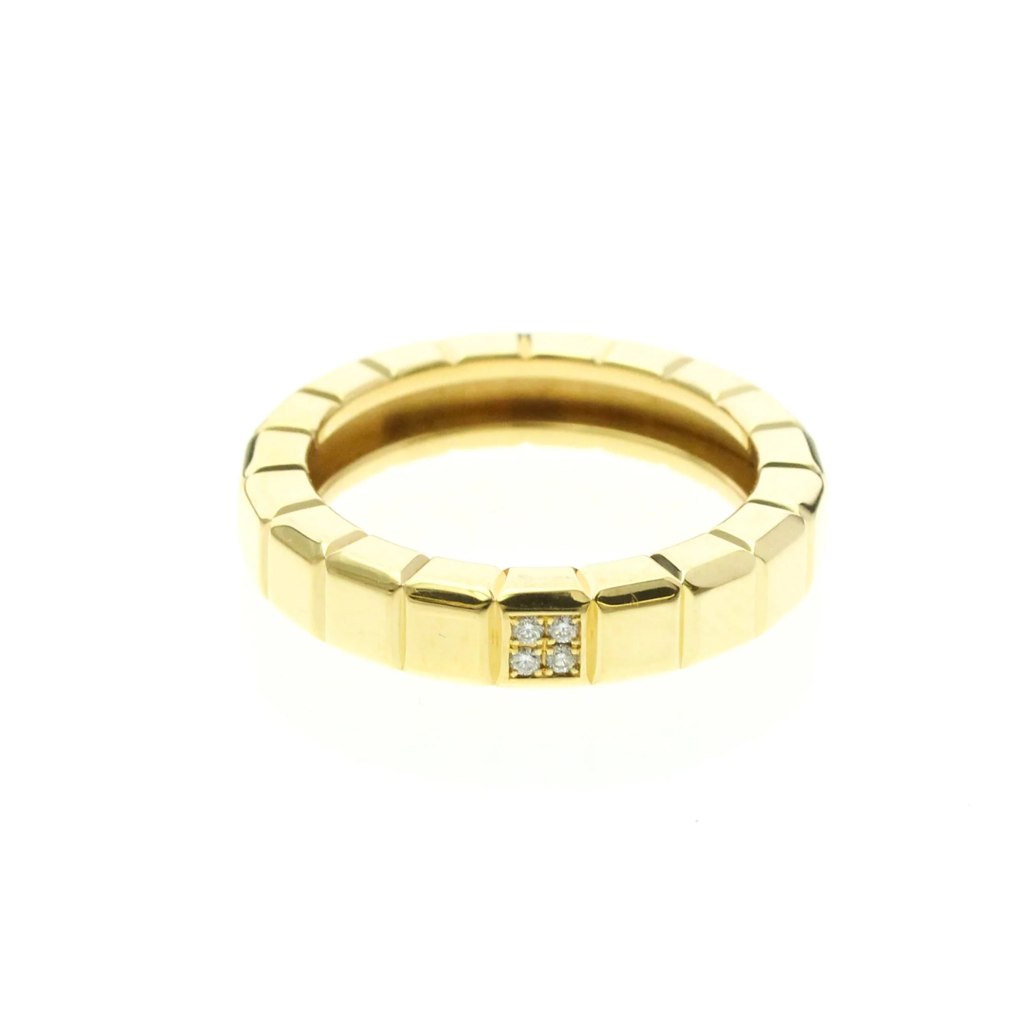 Ice Cube Band Ring 18K Yellow Gold with Diamond