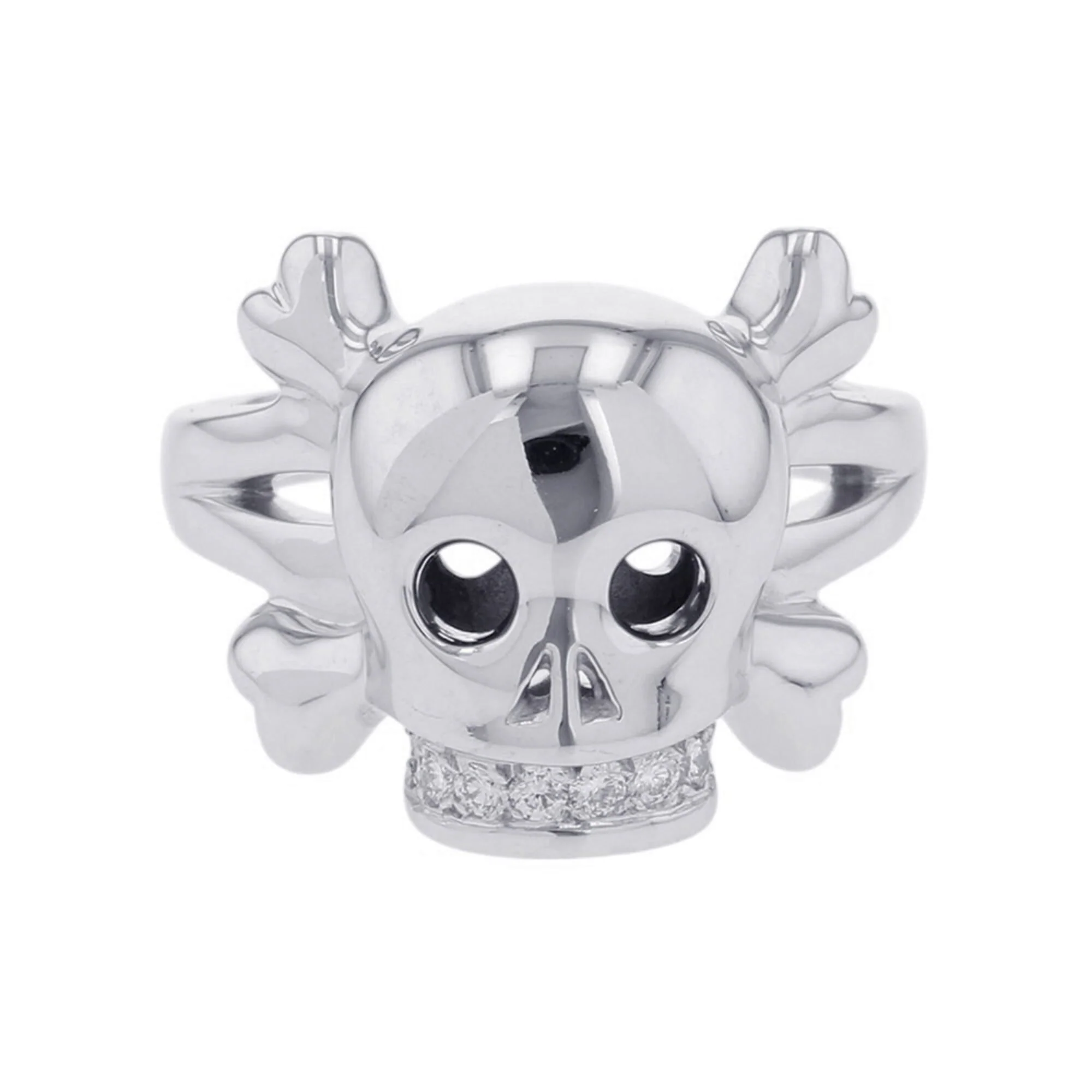 Tete De Mort Ring 18K White Gold With Diamond