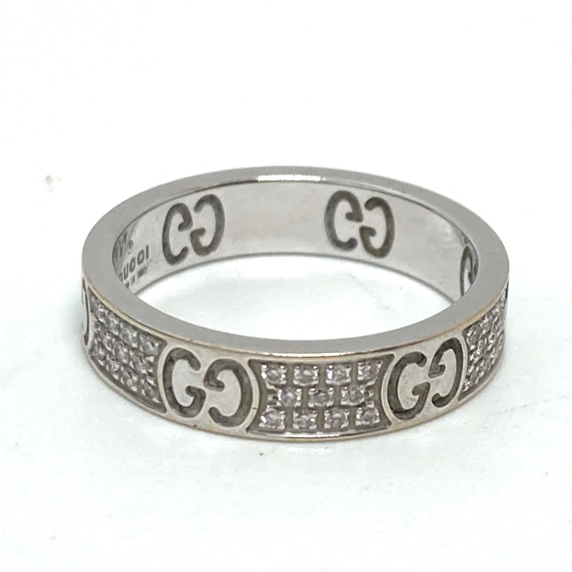 Band Ring 18K White Gold with Diamond - Image 4