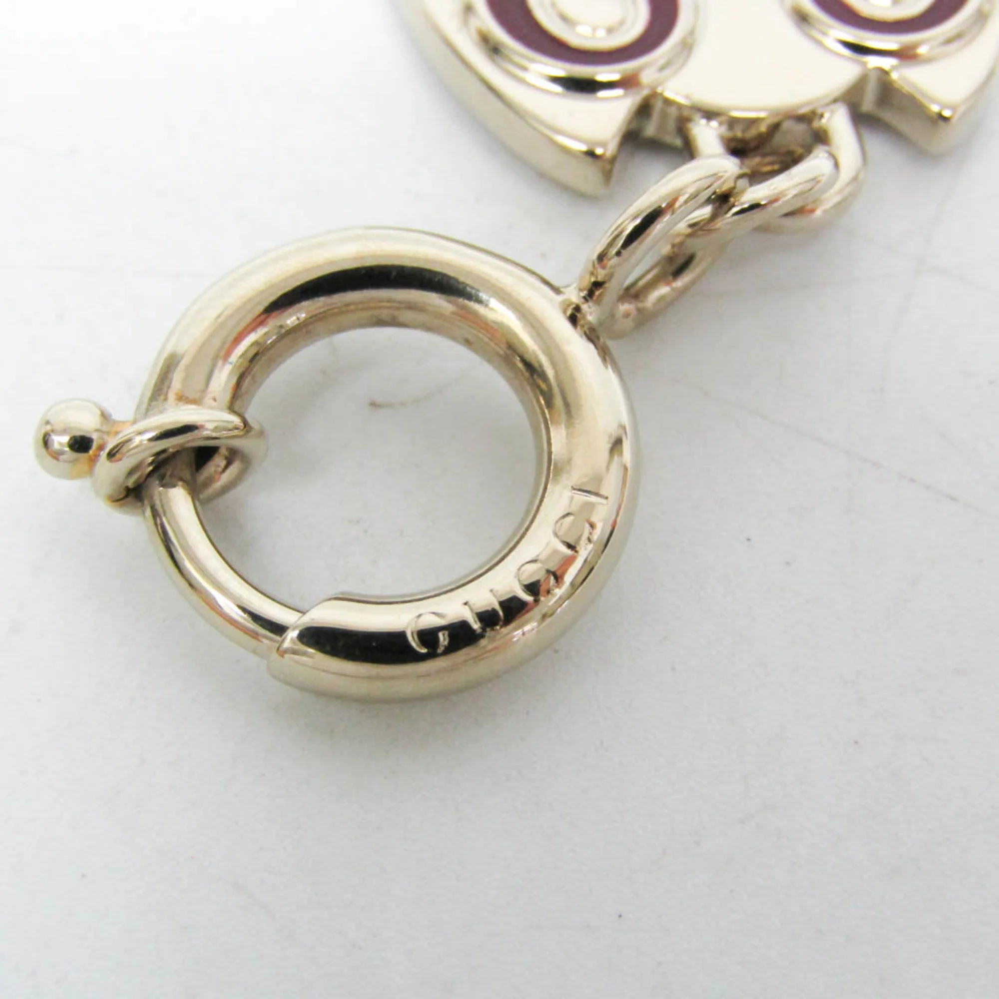 Keyring Charm Metal Light Green and Silver Owl Ring - Image 4