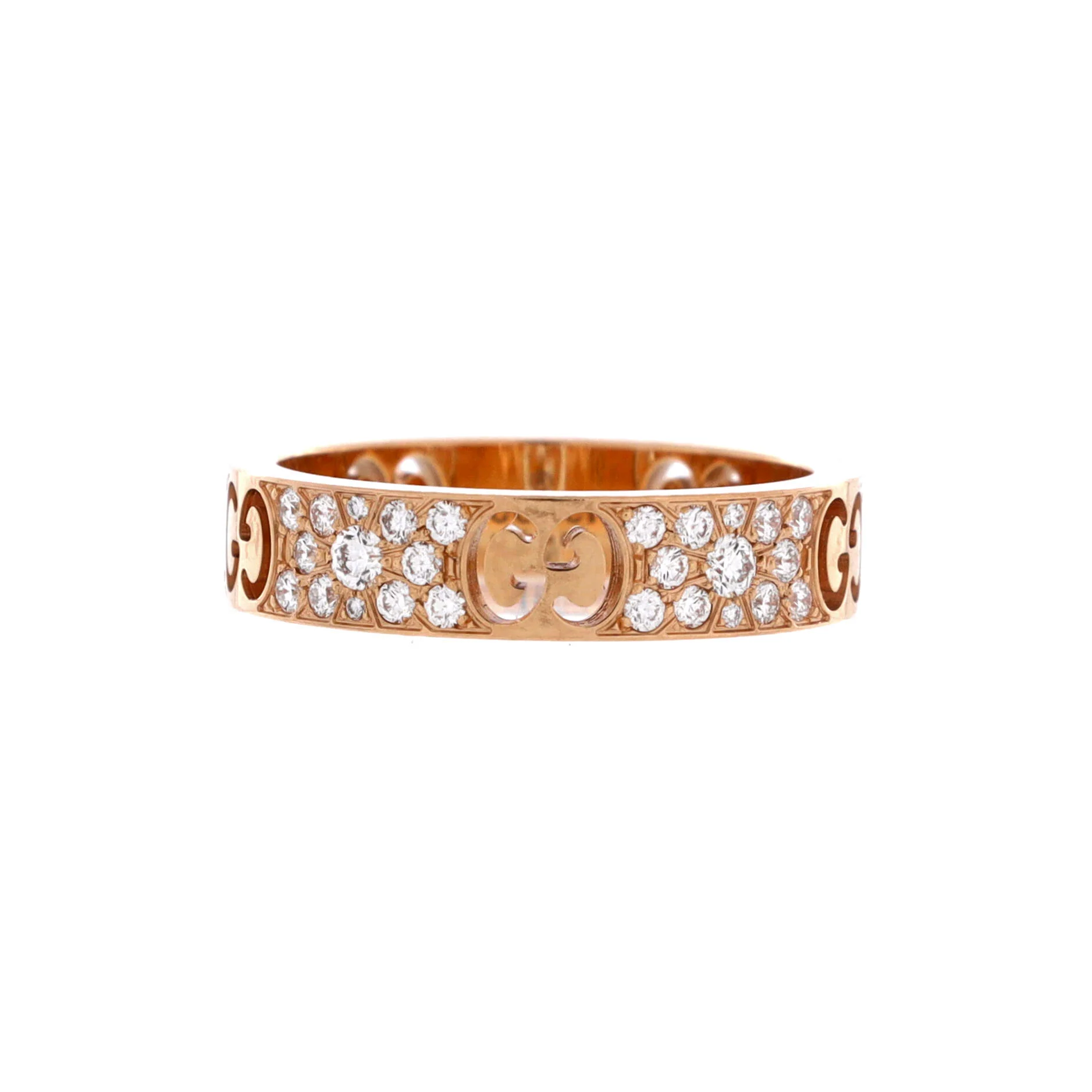 Stardust Ring 18K Rose Gold with Pave Diamonds 4mm