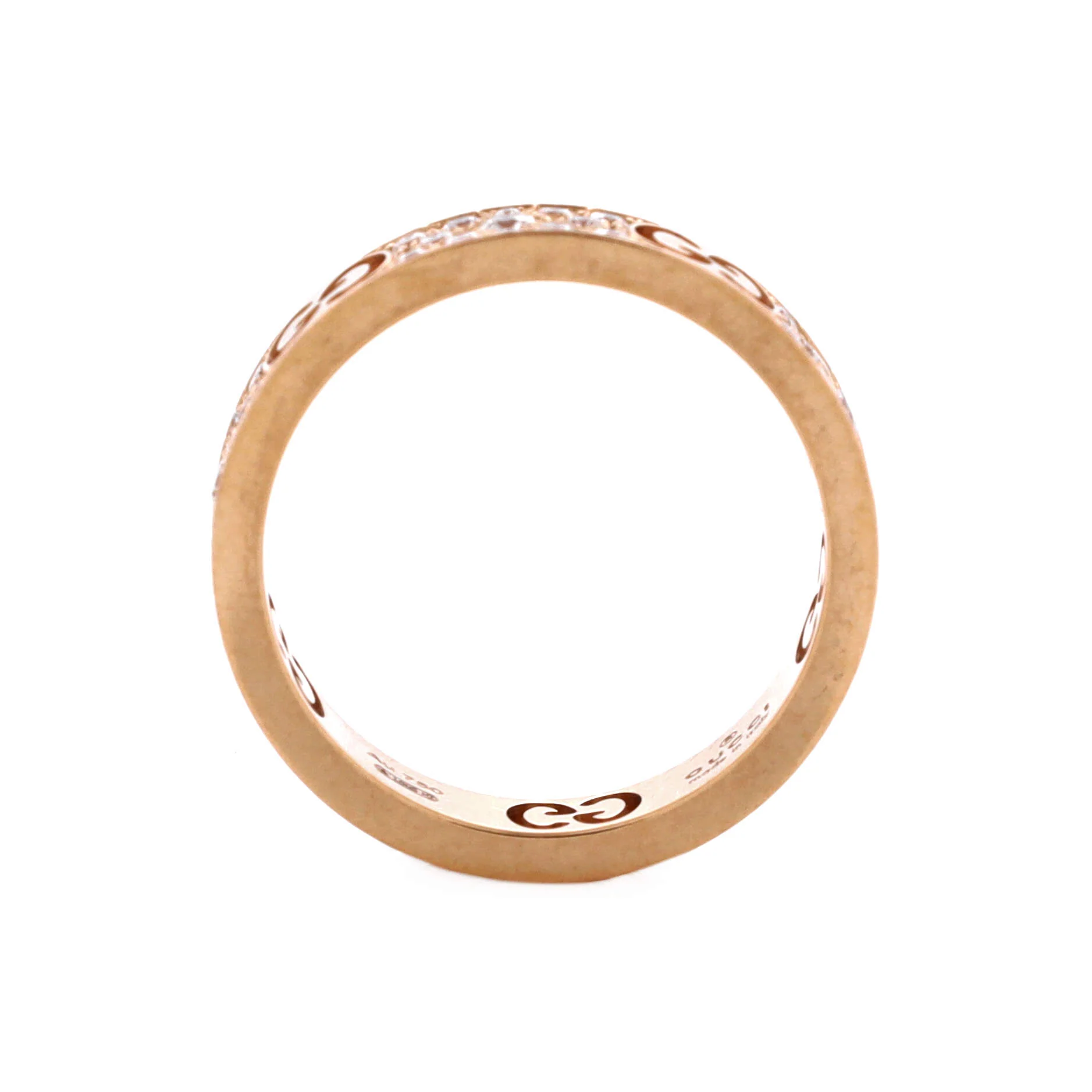 Stardust Ring 18K Rose Gold with Pave Diamonds 4mm - Image 2