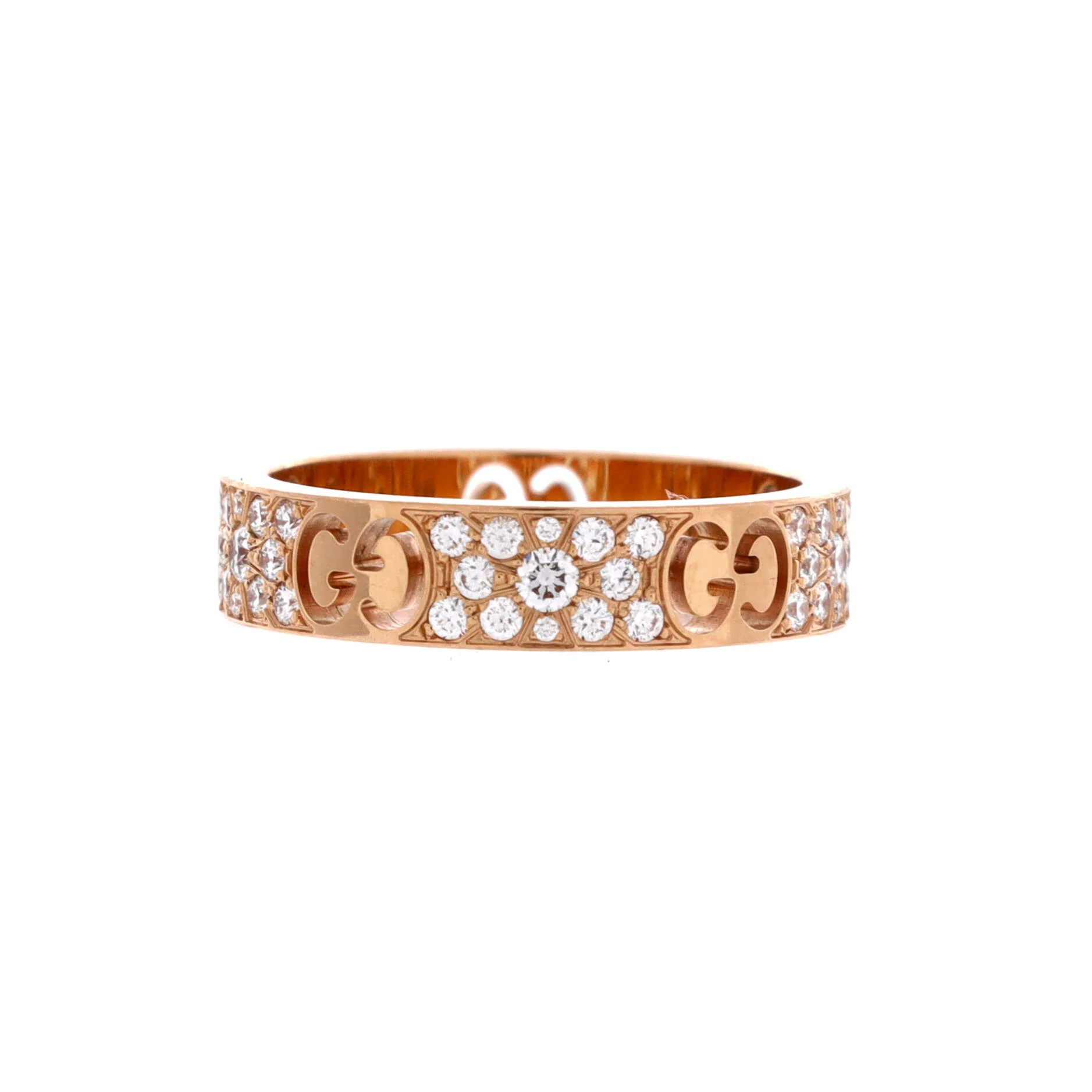 Stardust Ring 18K Rose Gold with Pave Diamonds 4mm - Image 3