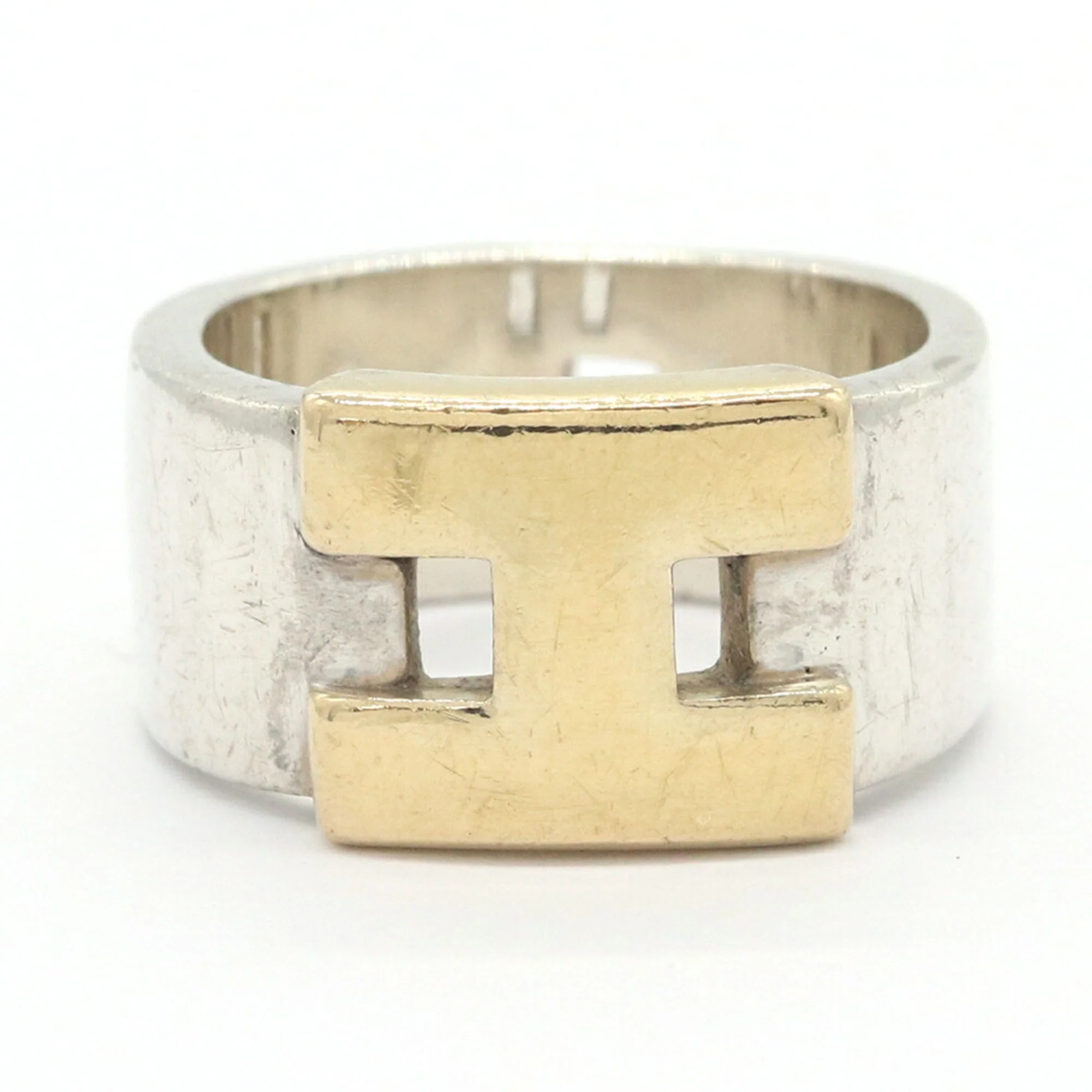 Band Ring Sterling Silver and 18K Yellow Gold