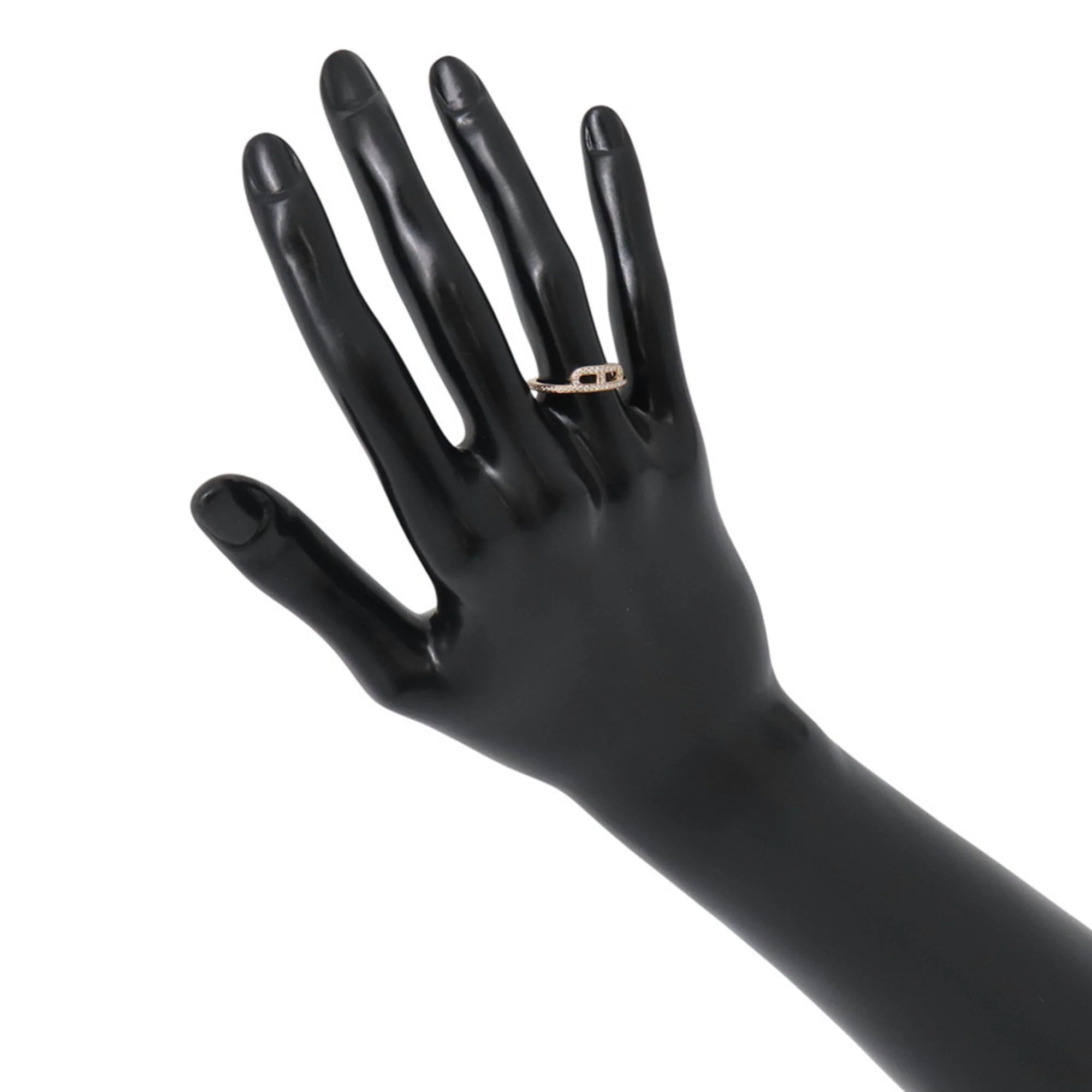 Link Ring 18K Rose Gold with Diamond - Image 4