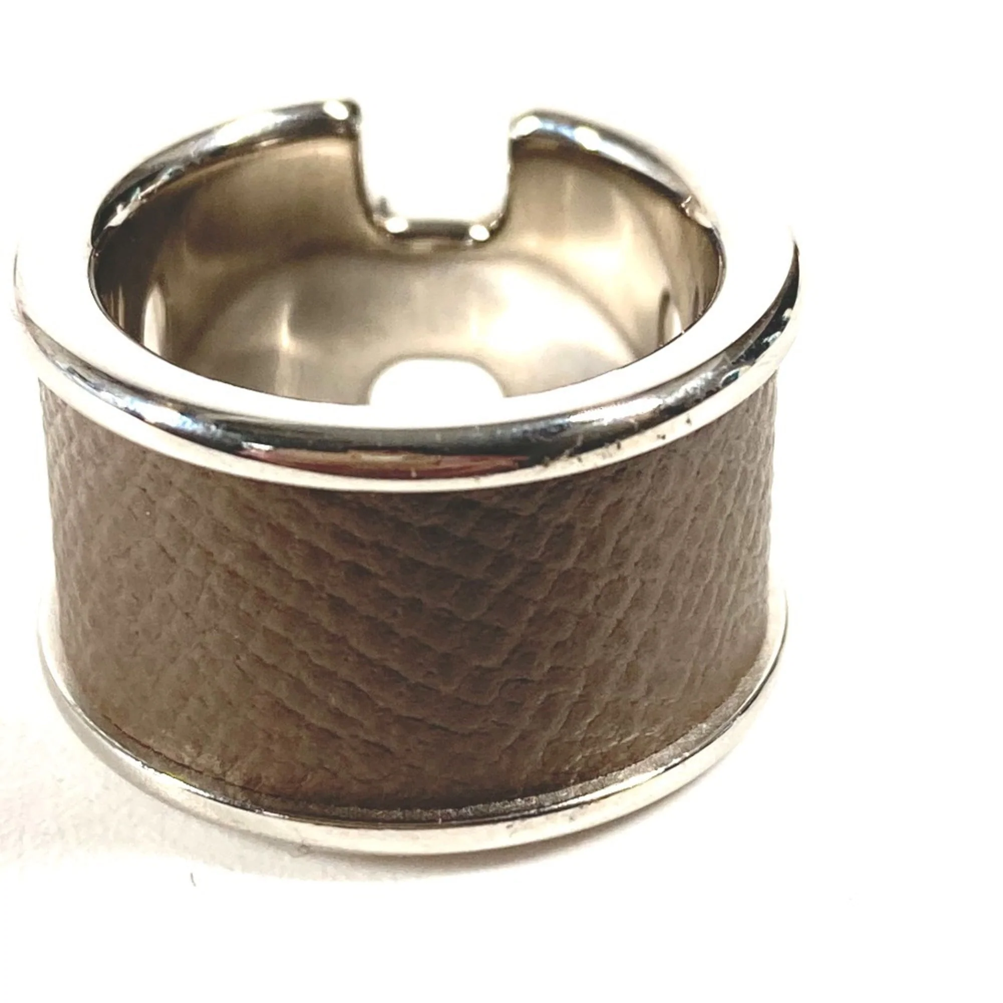 Olympe Ring Leather Etoupe Gray - Image 3