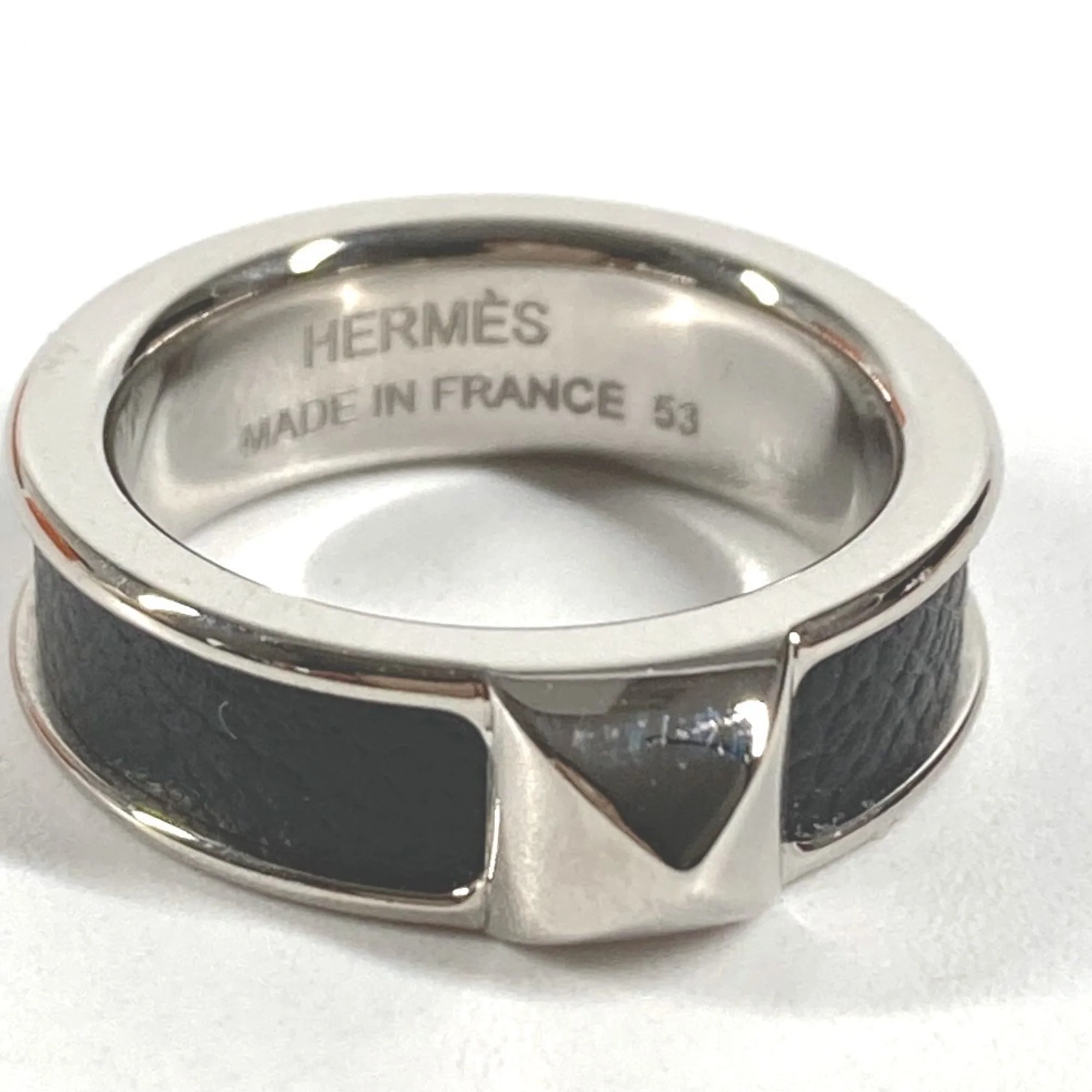 Ring Leather and Metal Black