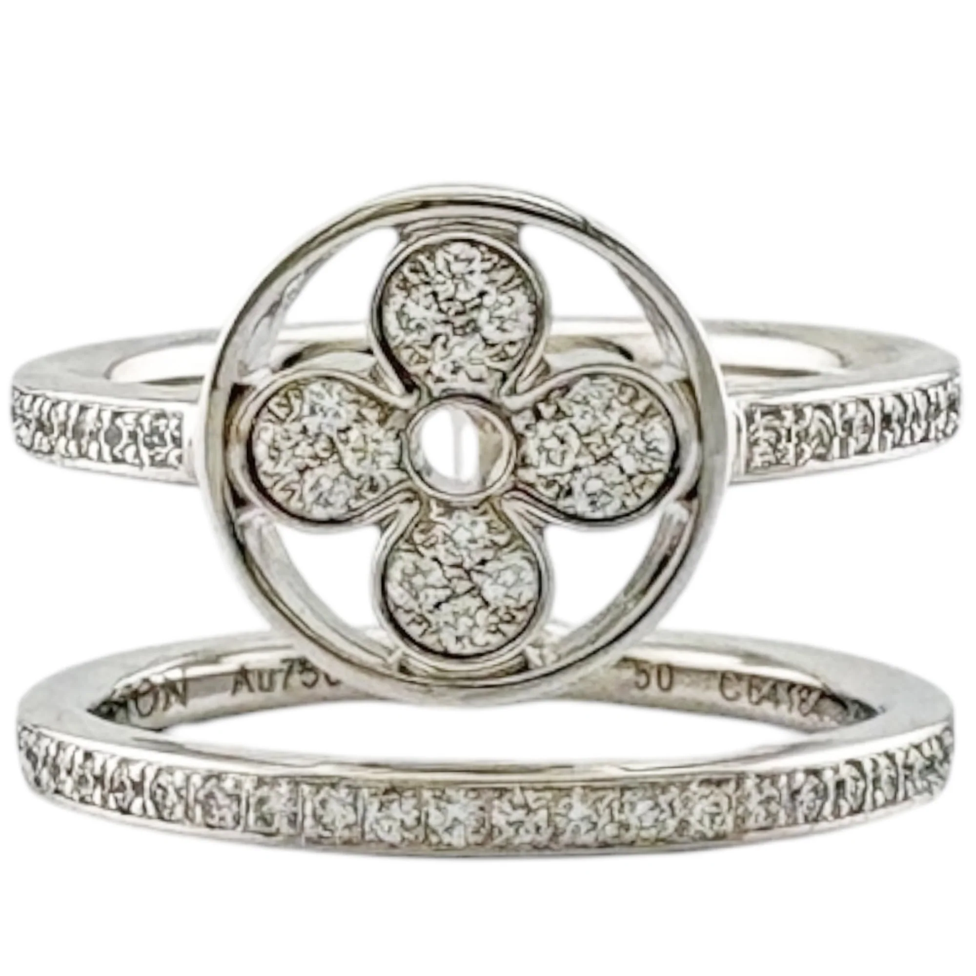 Band Ring 18K White Gold with Diamond - Image 3