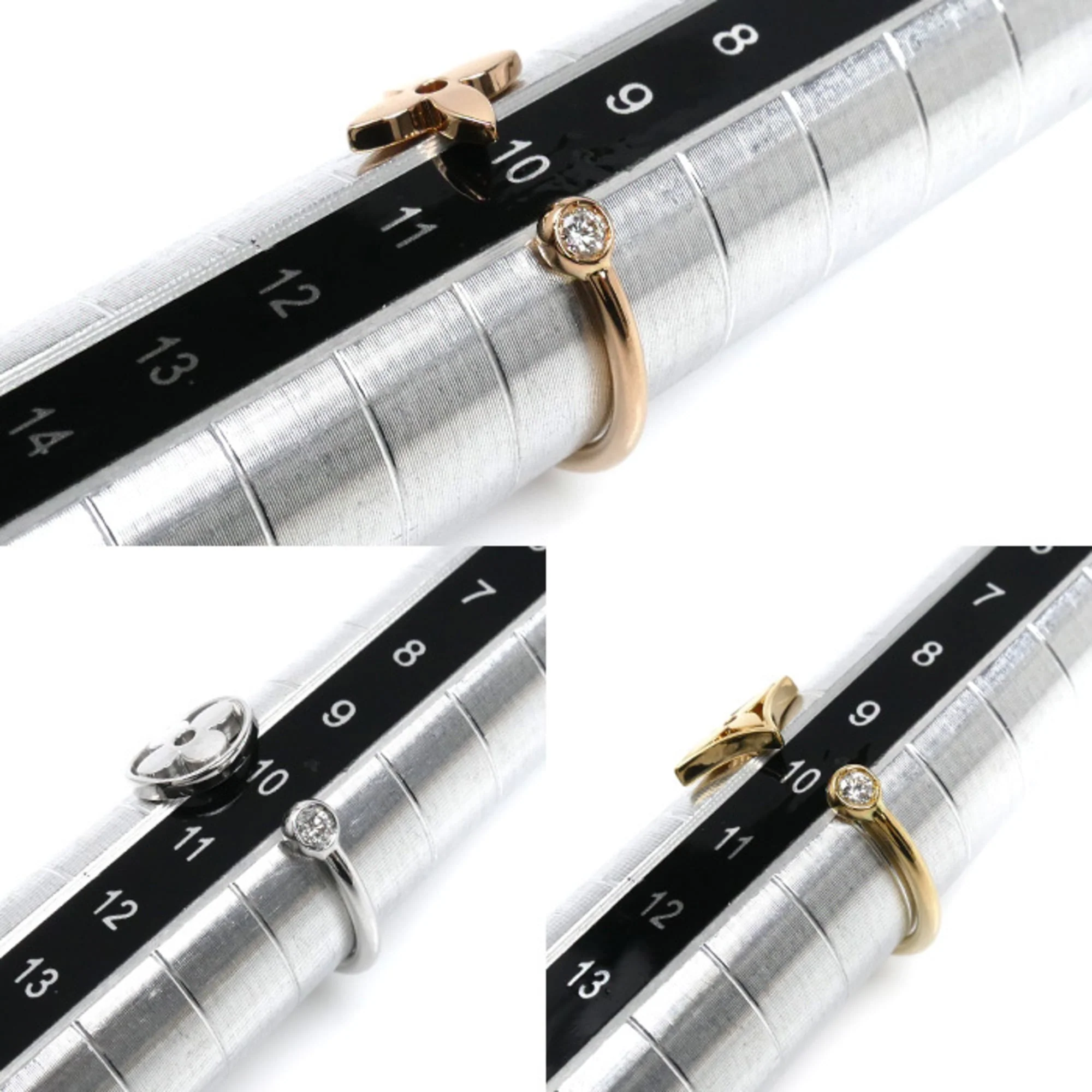 Band Ring with Diamond 18K Tricolor Gold - Image 5