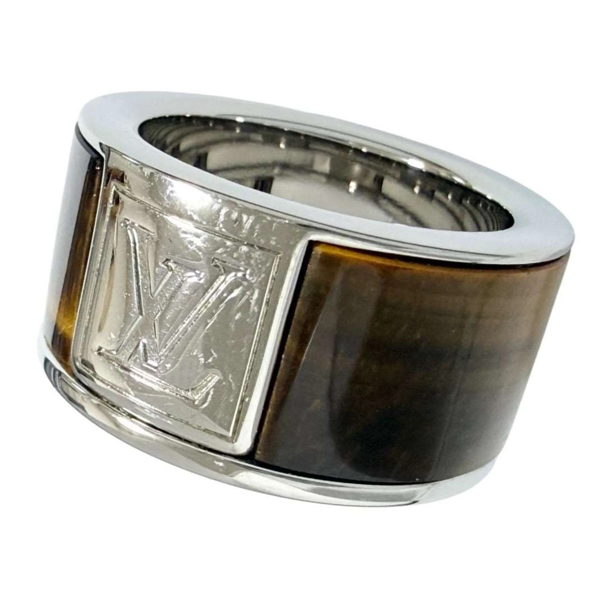 Wide Ring Metal with Tiger Eye - Image 5