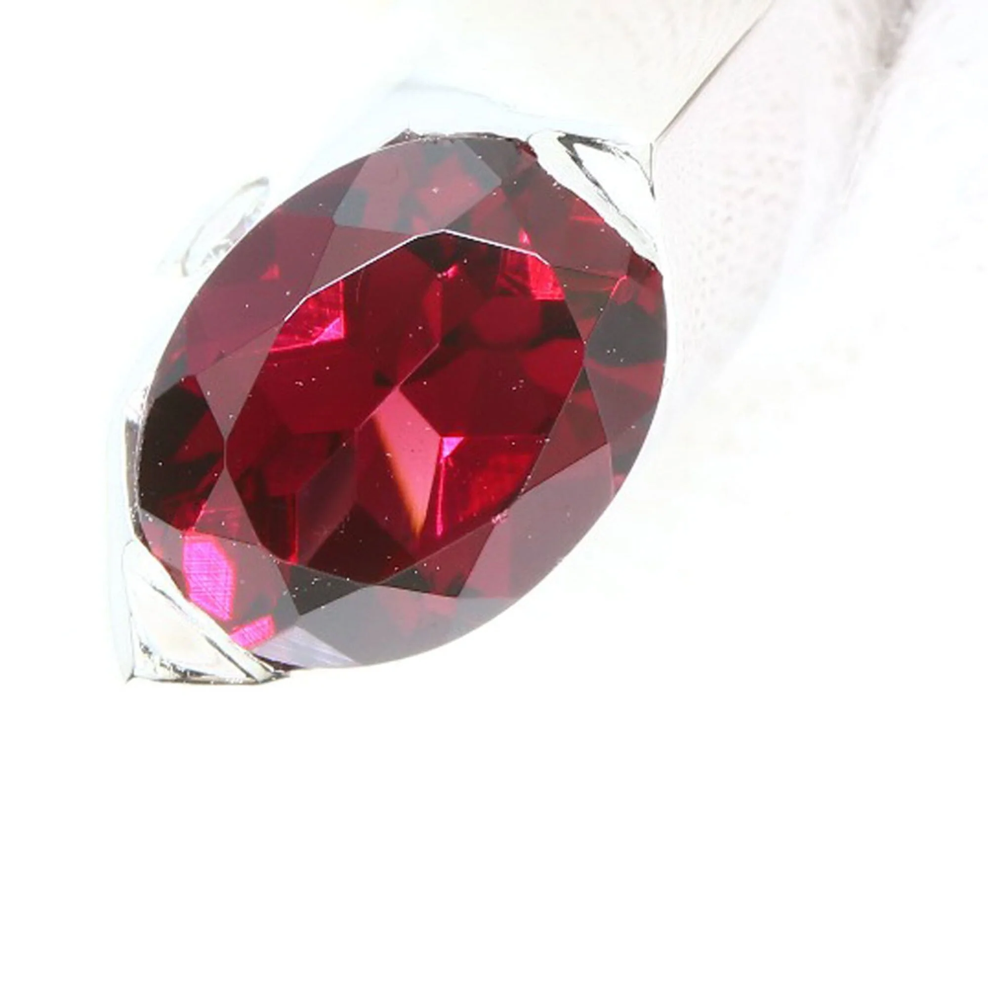 Band Ring 18K White Gold with Diamond and Garnet - Image 8