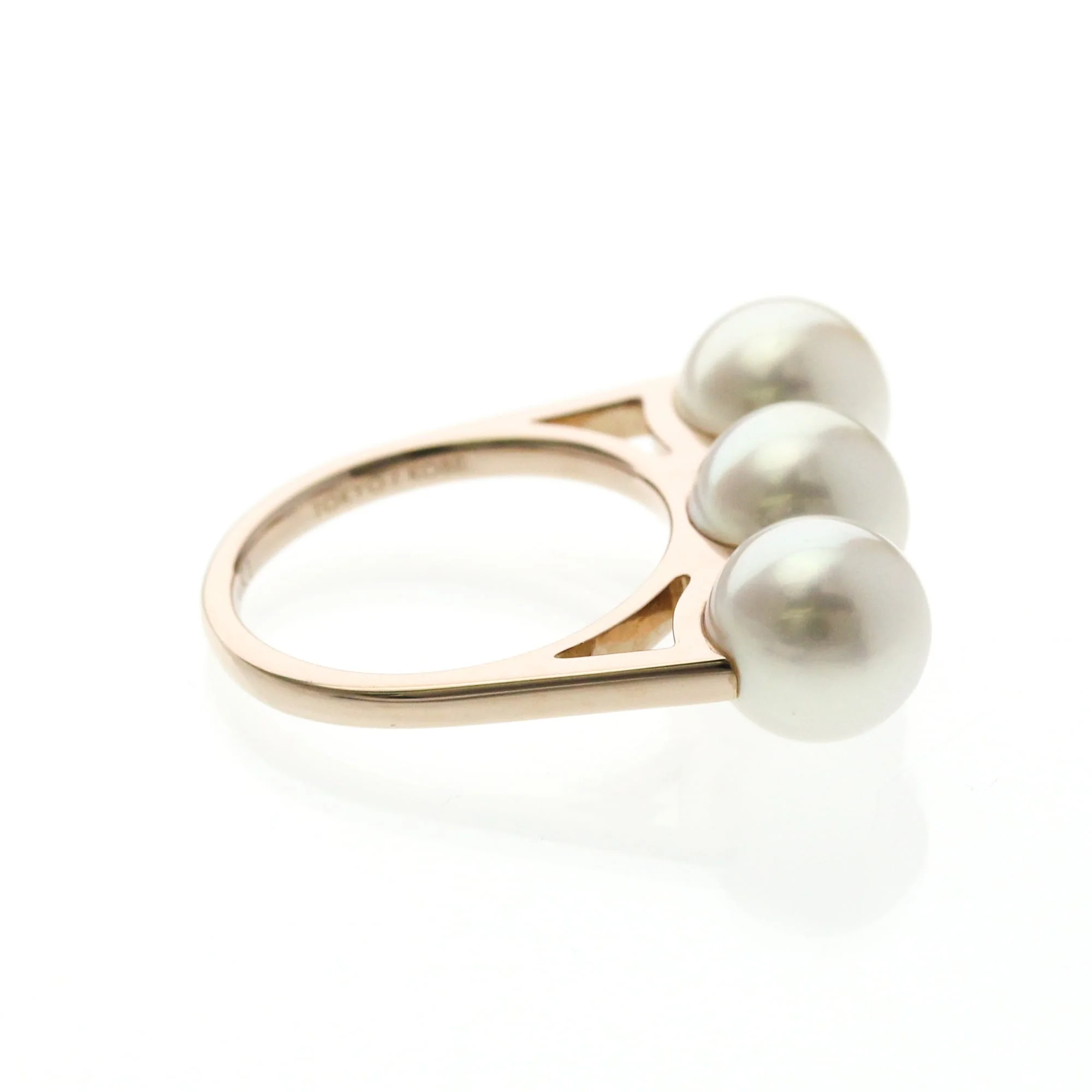 Band Ring 18K Rose Gold with Pearl - Image 4