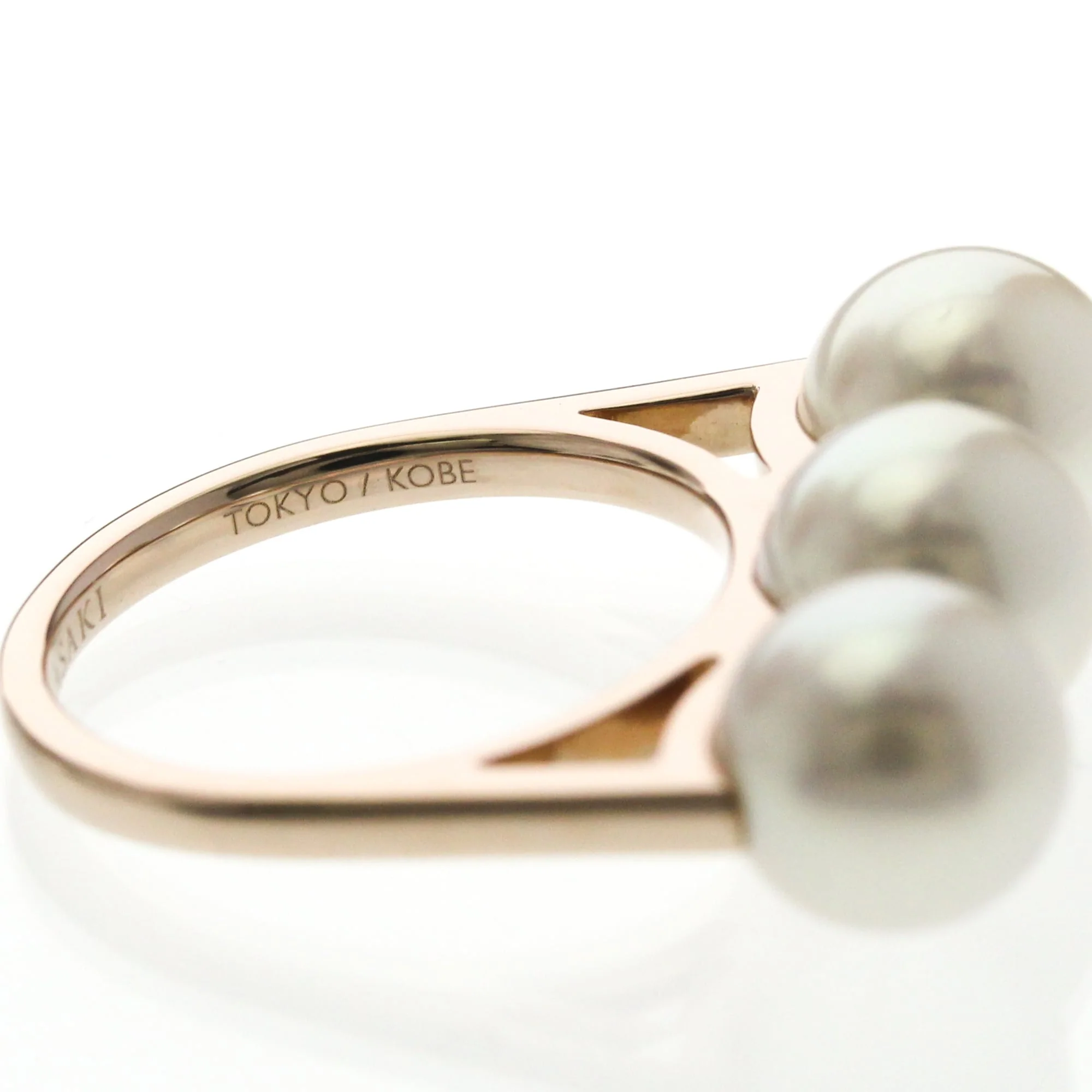 Band Ring 18K Rose Gold with Pearl - Image 8