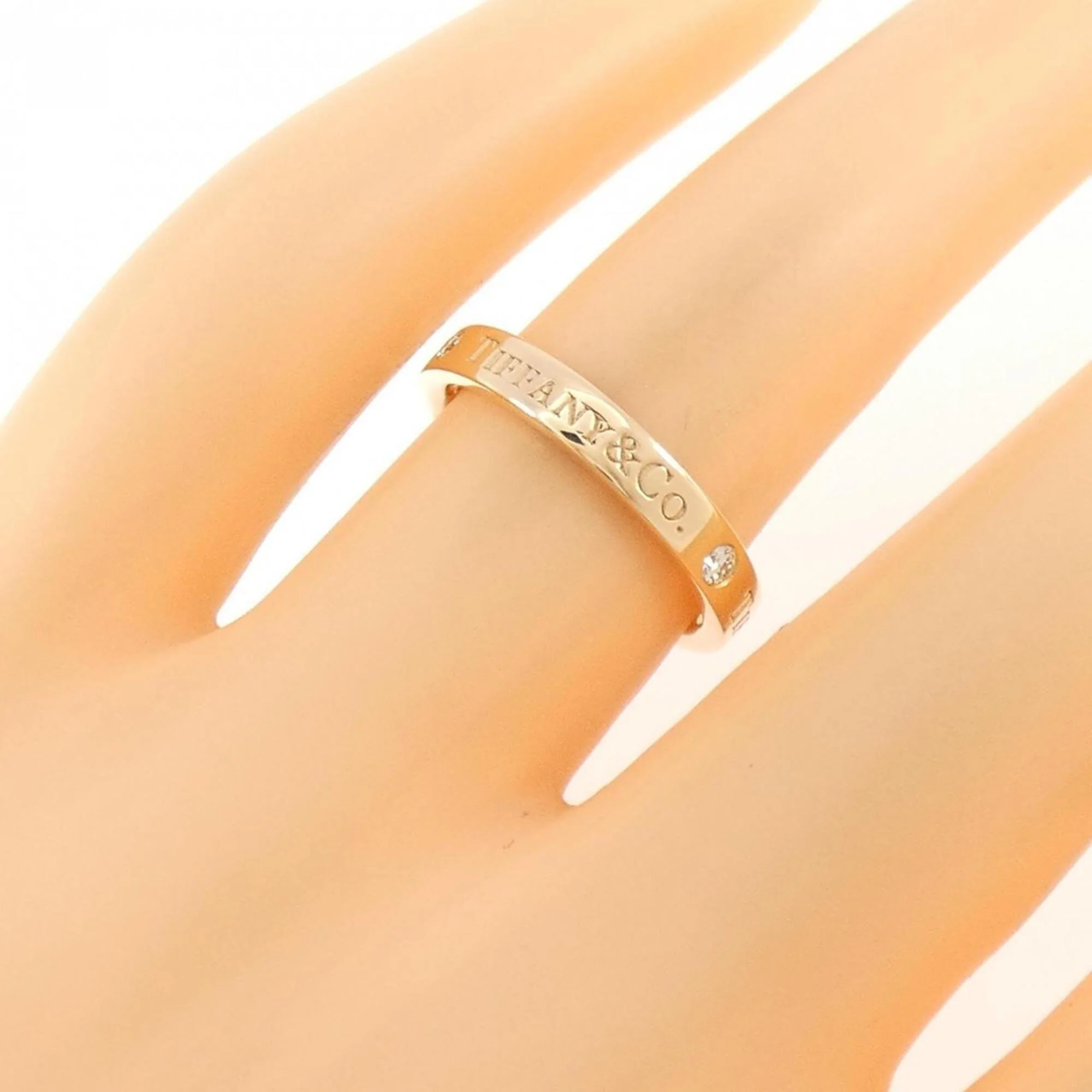 Band Ring 18K Rose Gold with Diamond - Image 5