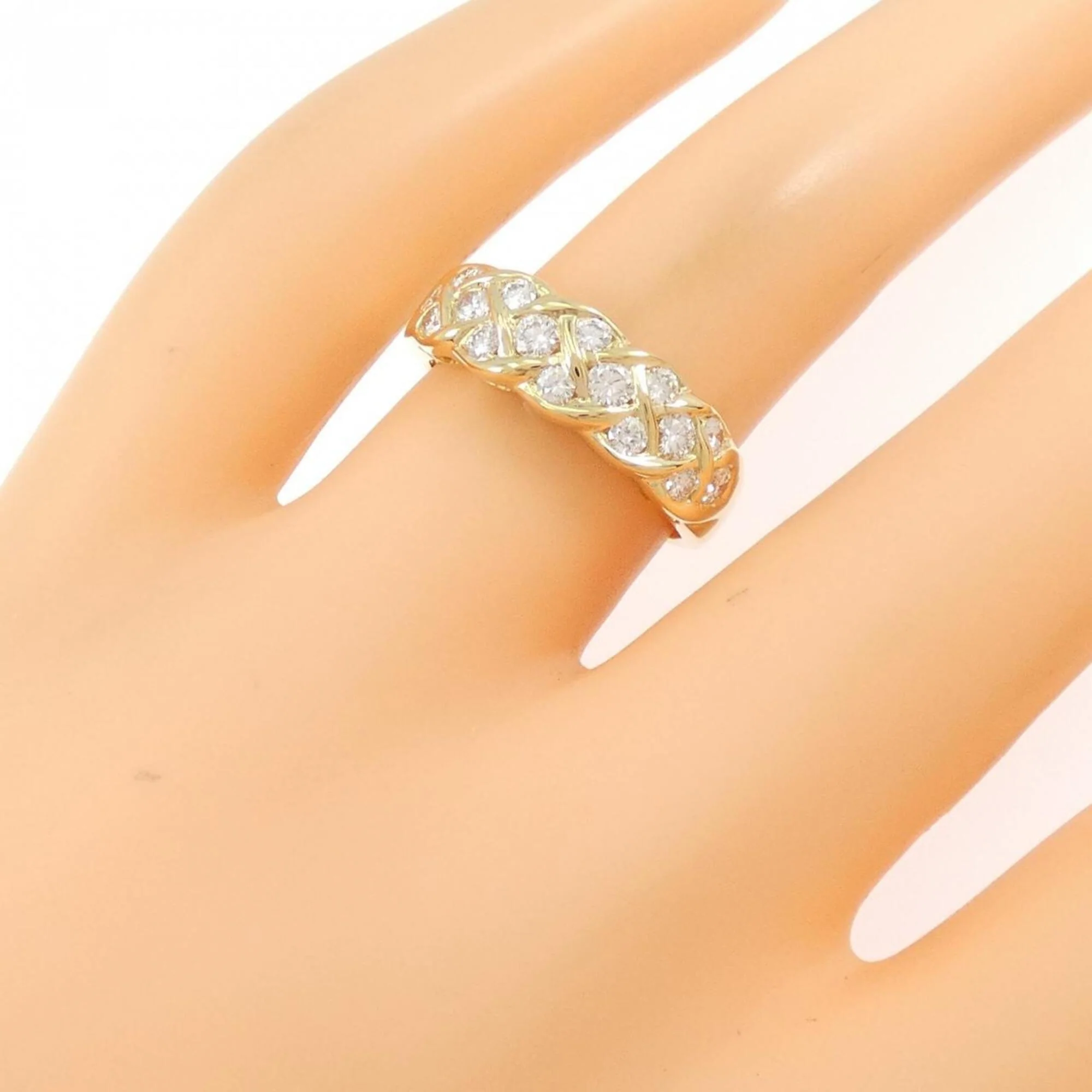 Band Ring 18K Yellow Gold With Diamond - Image 5