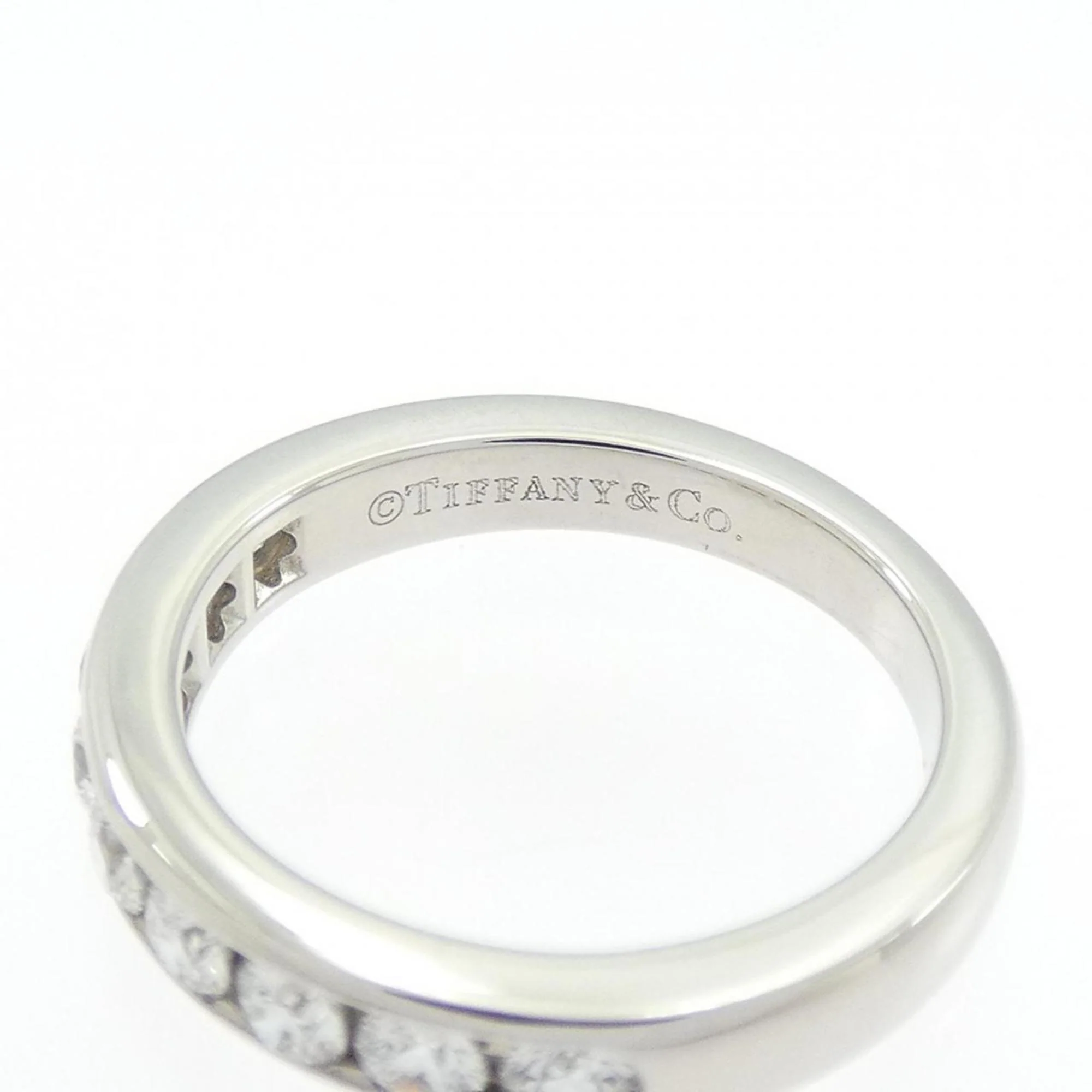 Band Ring Platinum With Diamond Half Circle Channel Setting - Image 4
