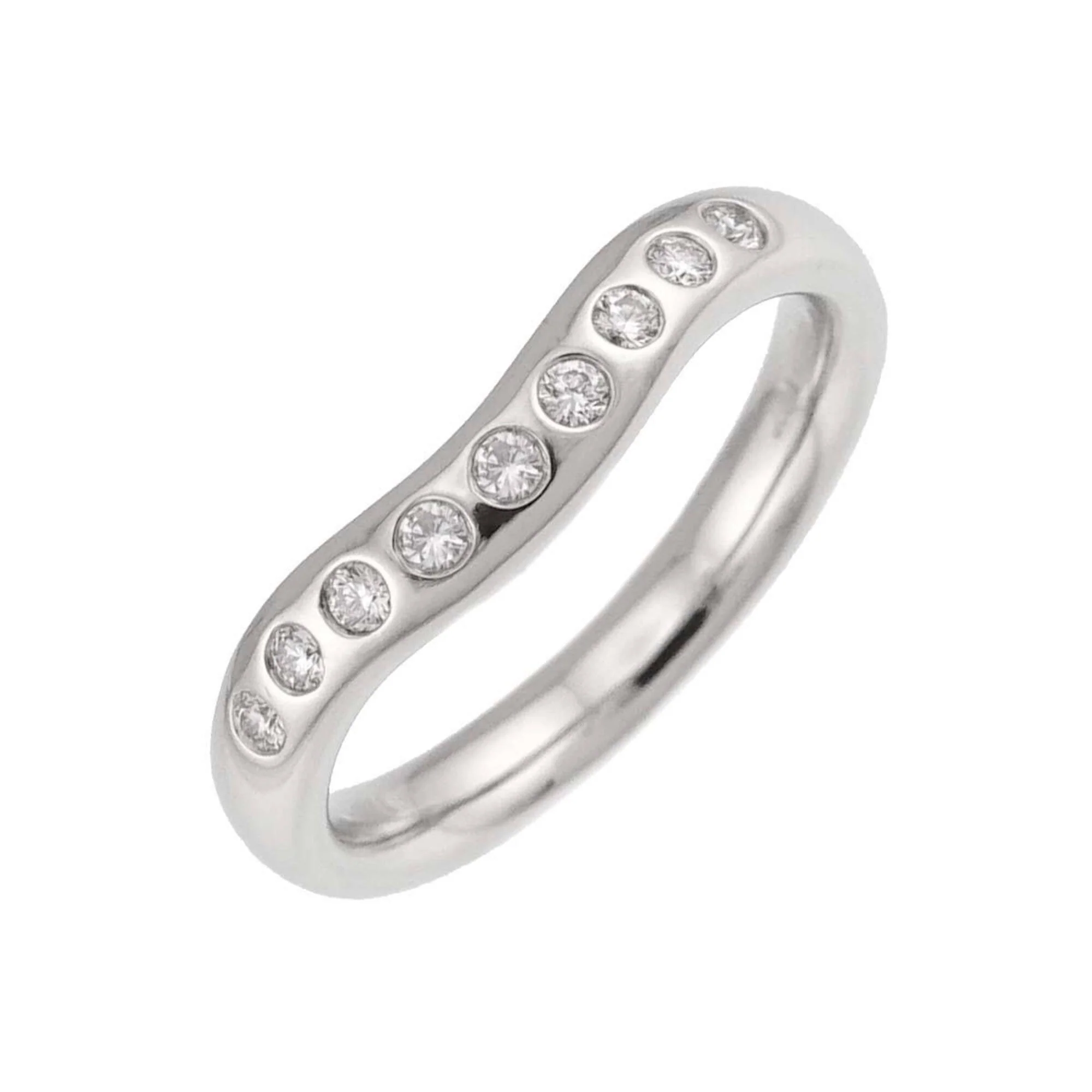 Band Ring Platinum with Diamonds