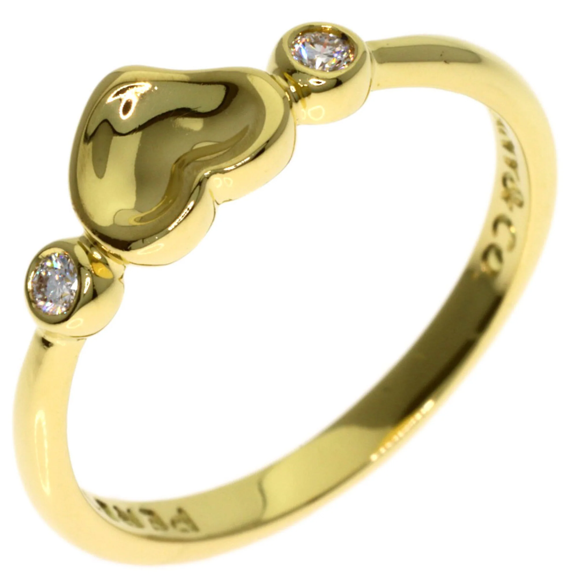 Closed Heart Ring 18K Yellow Gold with Diamond - Image 2