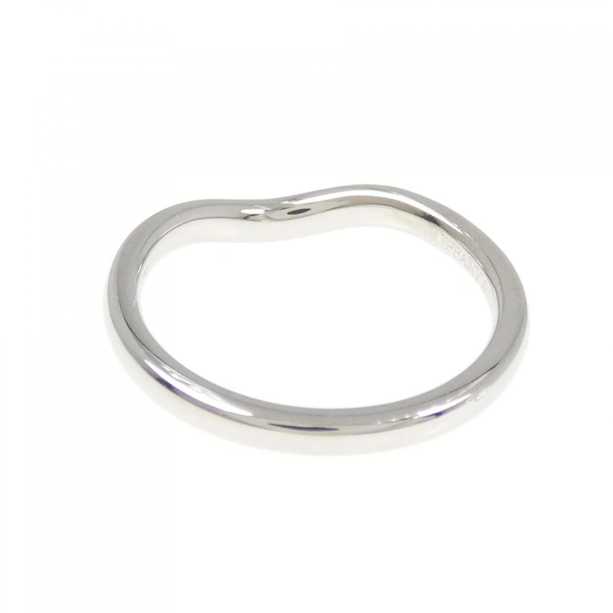 Curved 9P Ring Platinum with Diamond - Image 3