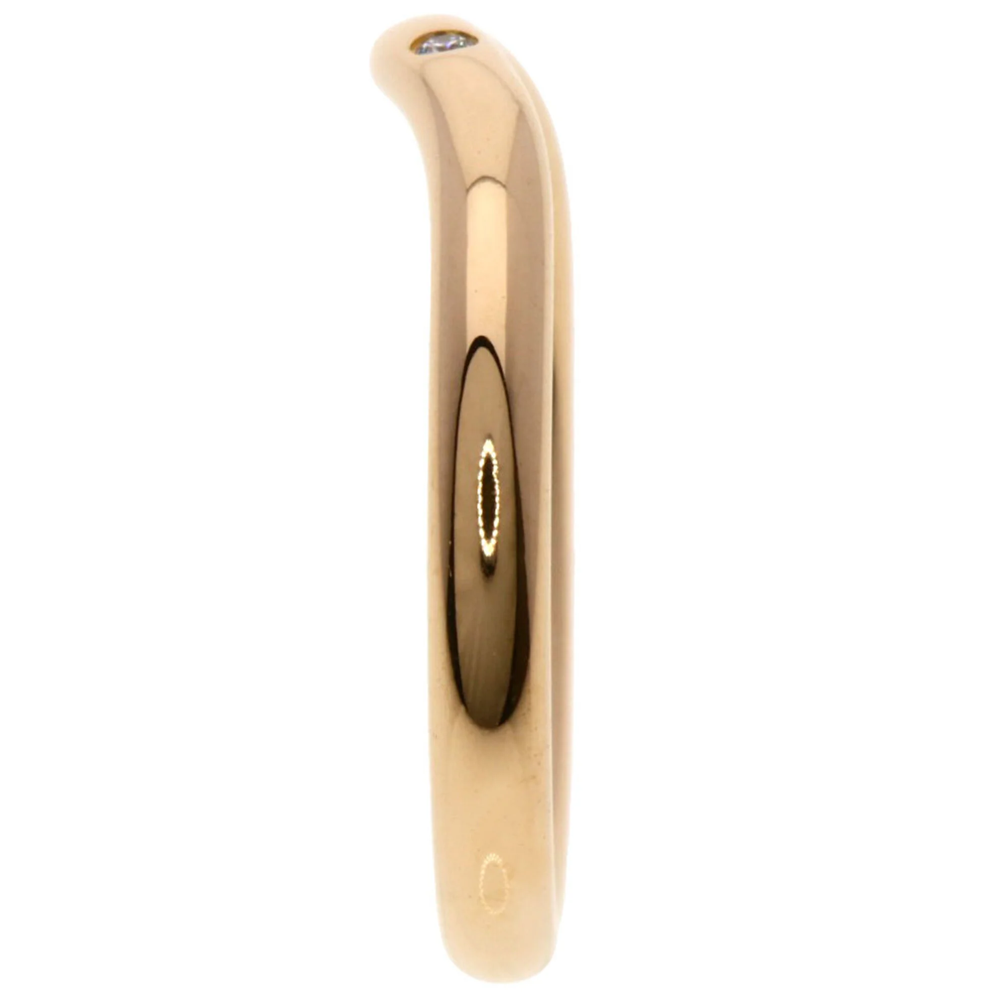 Curved Band Ring 18K Rose Gold with Diamond - Image 3