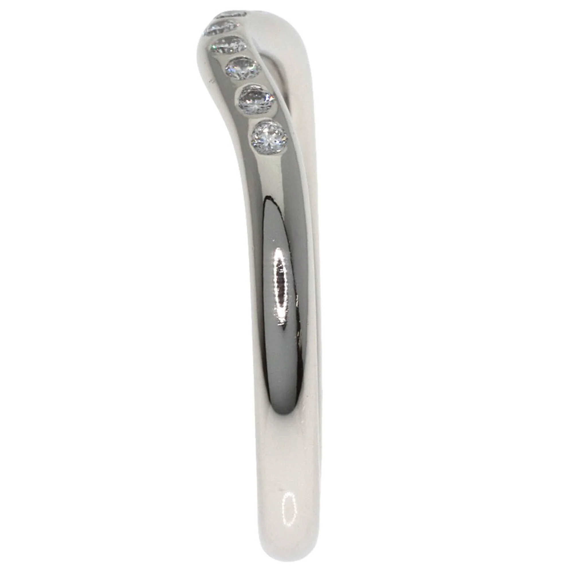 Curved Band Ring Platinum with Diamond - Image 3