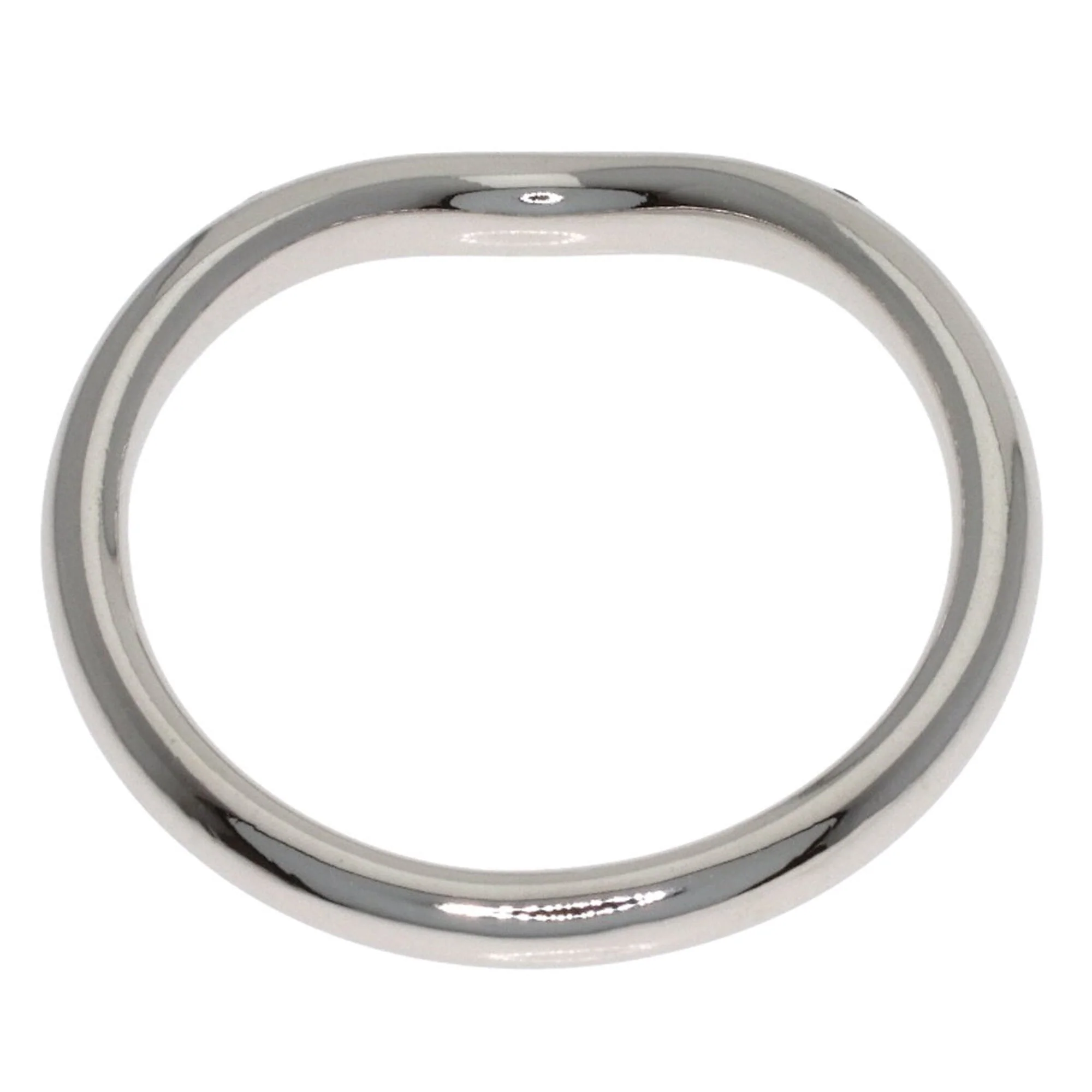 Curved Band Ring Platinum with Diamond - Image 4
