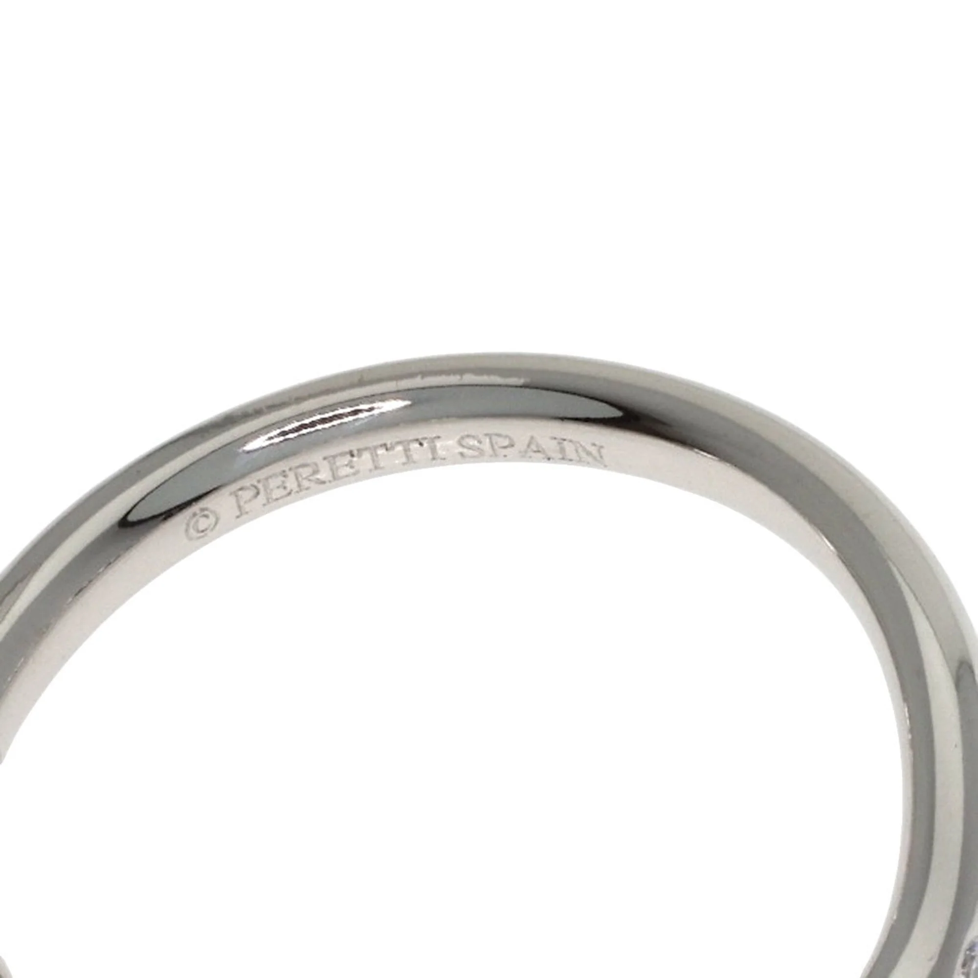 Curved Band Ring Platinum with Diamond - Image 6