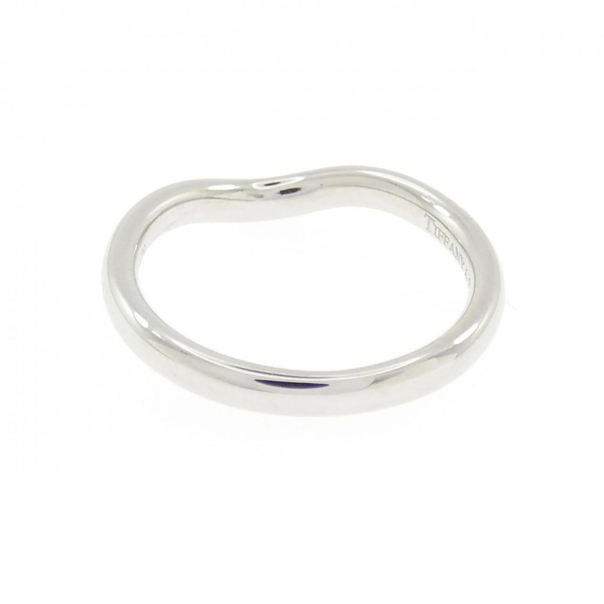 Curved Ring Platinum with Diamond - Image 3