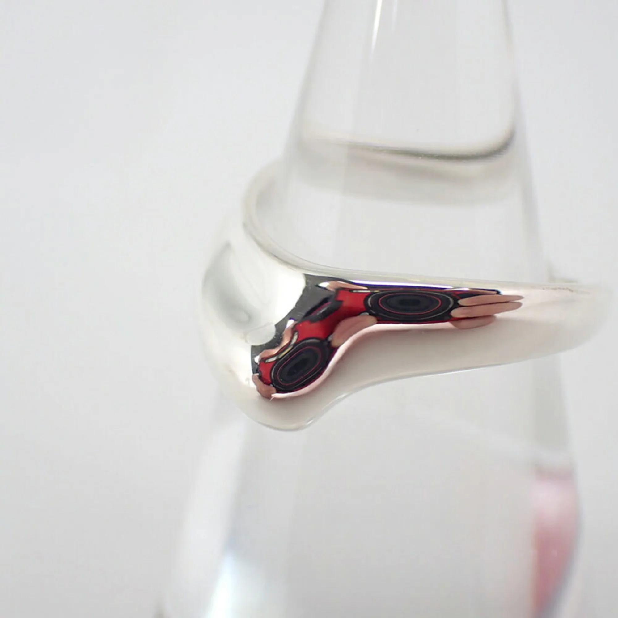 Curved Wave Heart Ring Sterling Silver - Image 3