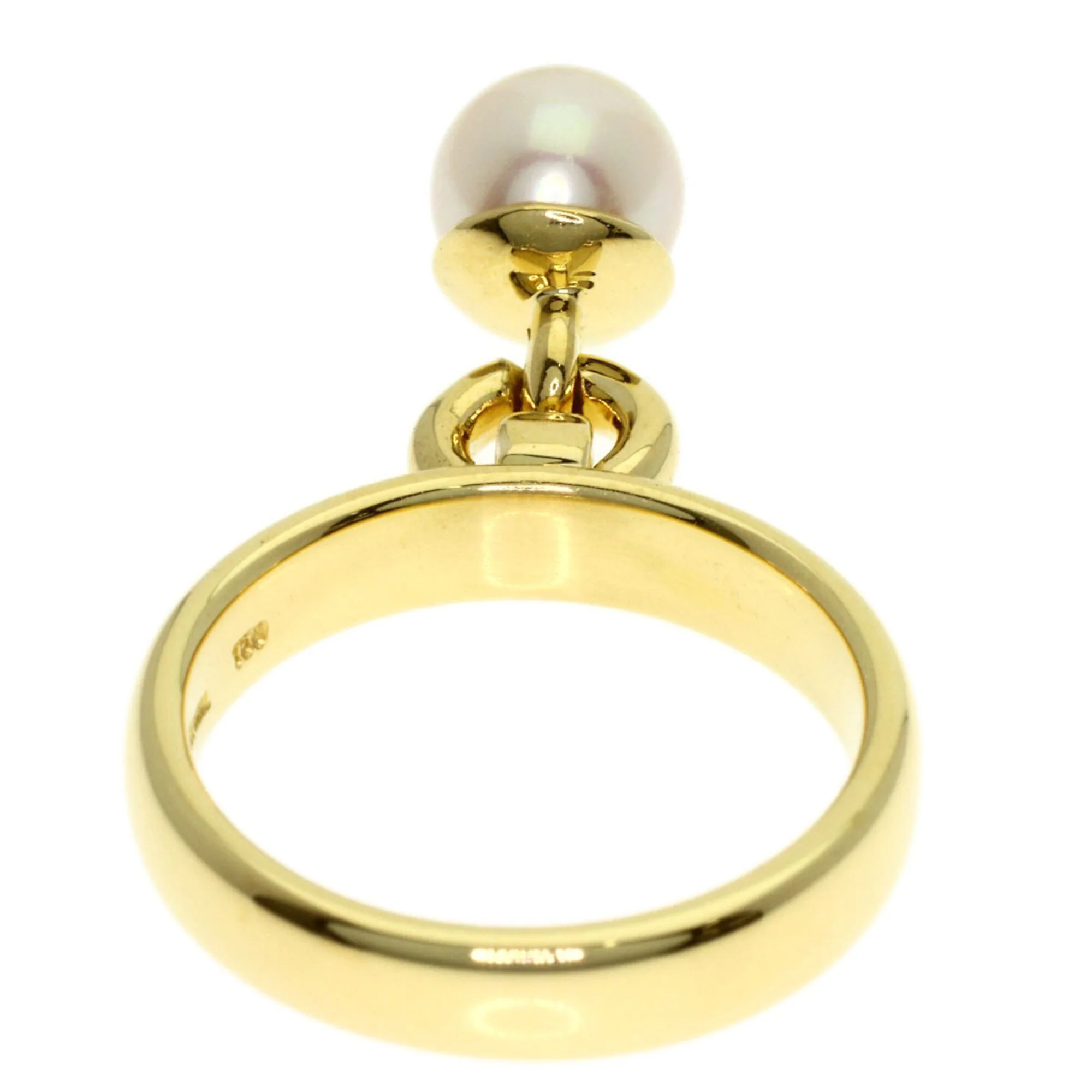 Door Knock Ring 18K Yellow Gold with Pearl - Image 4