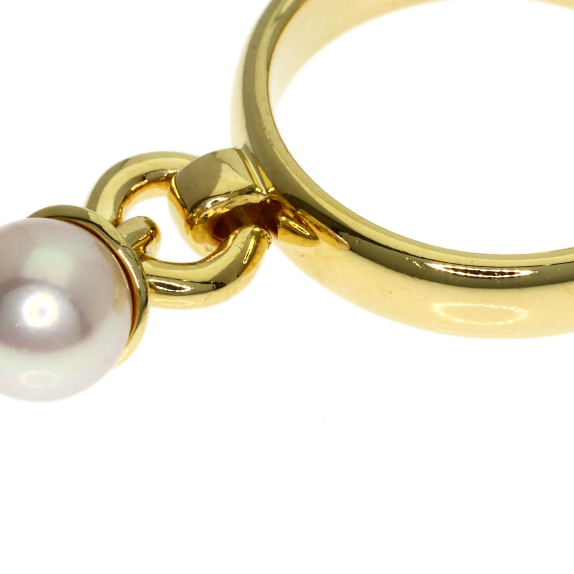 Door Knock Ring 18K Yellow Gold with Pearl - Image 7