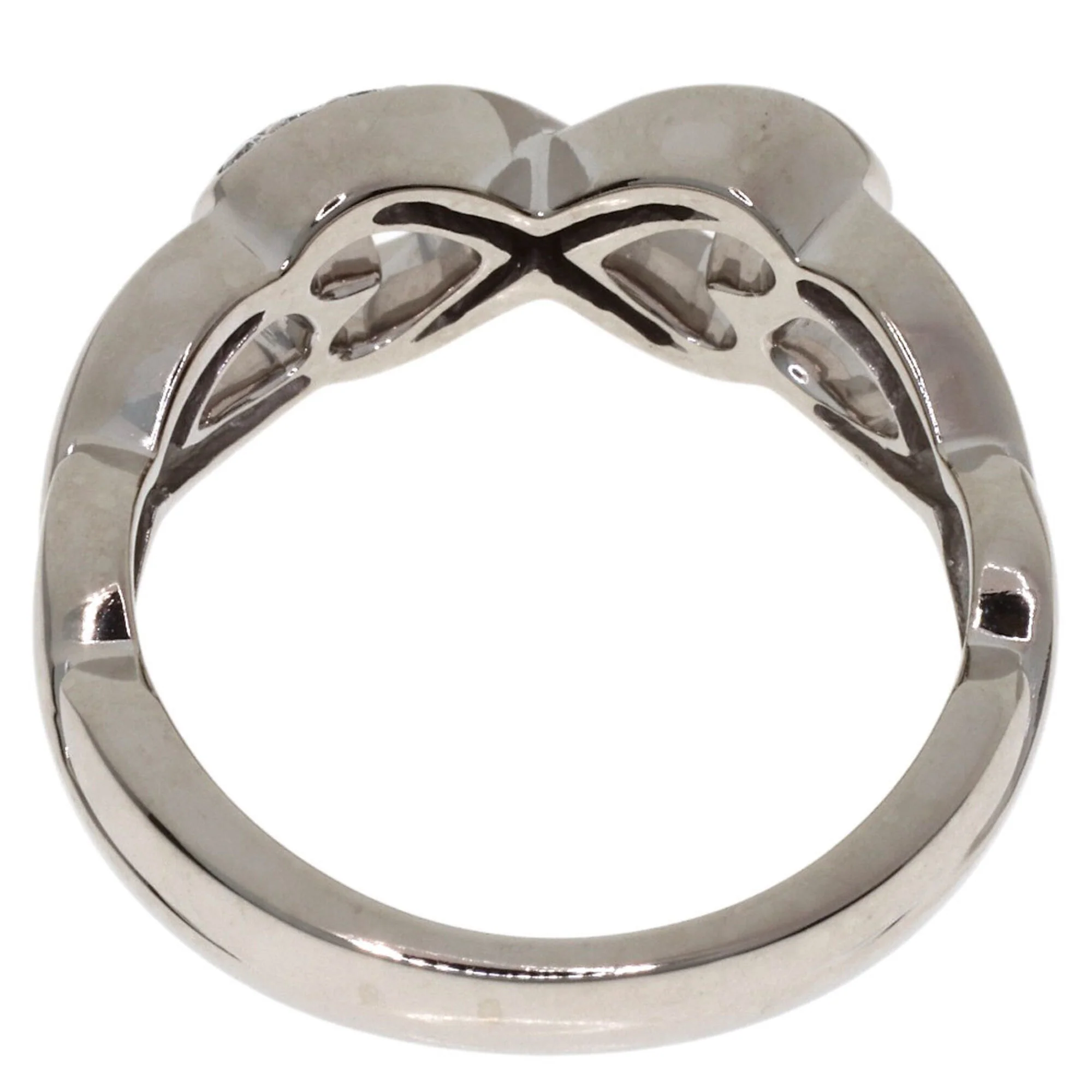 Double Loving Heart Ring 18K White Gold With Diamond - Image 4