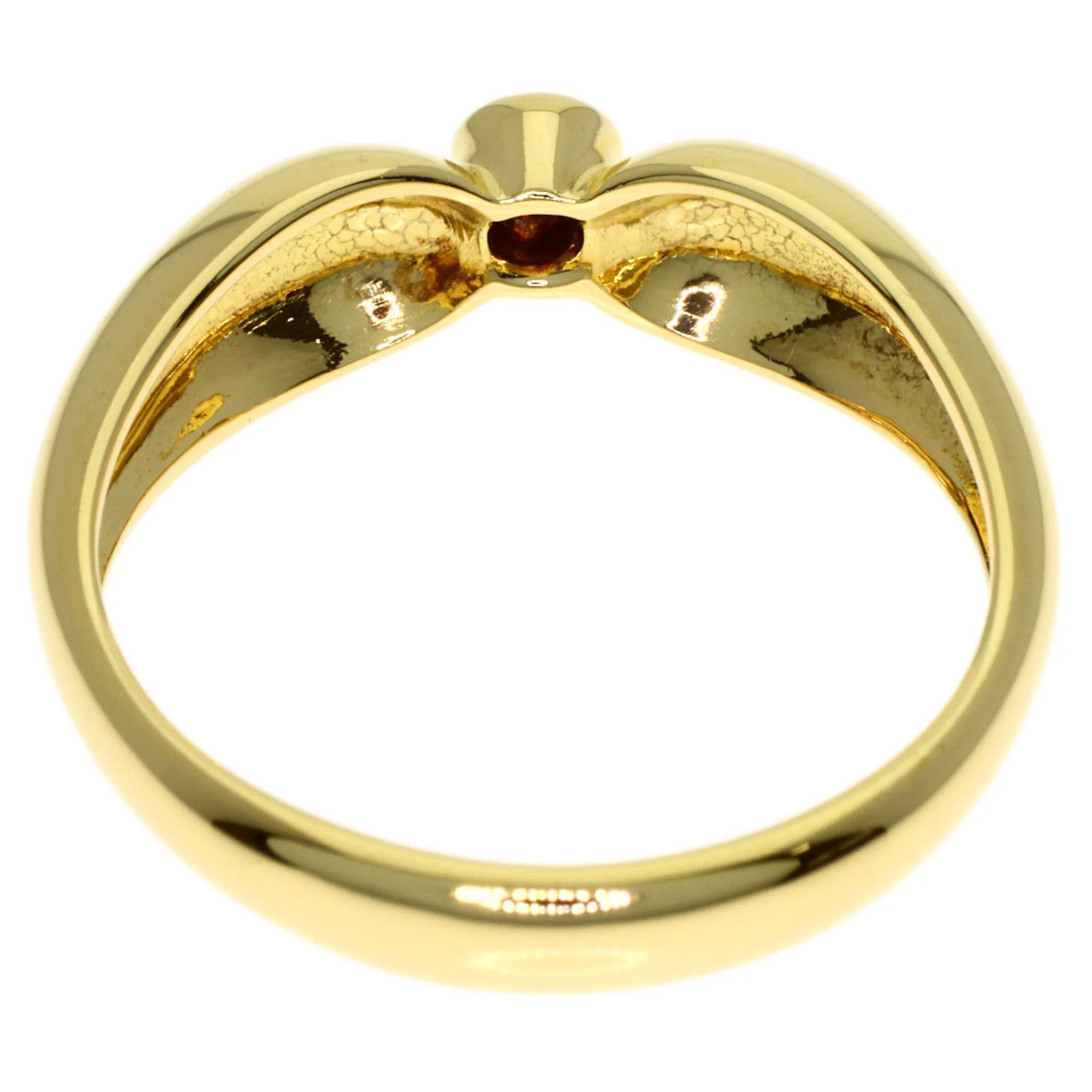 Double Teardrop Ring 18K Yellow Gold with 1P Diamond - Image 4