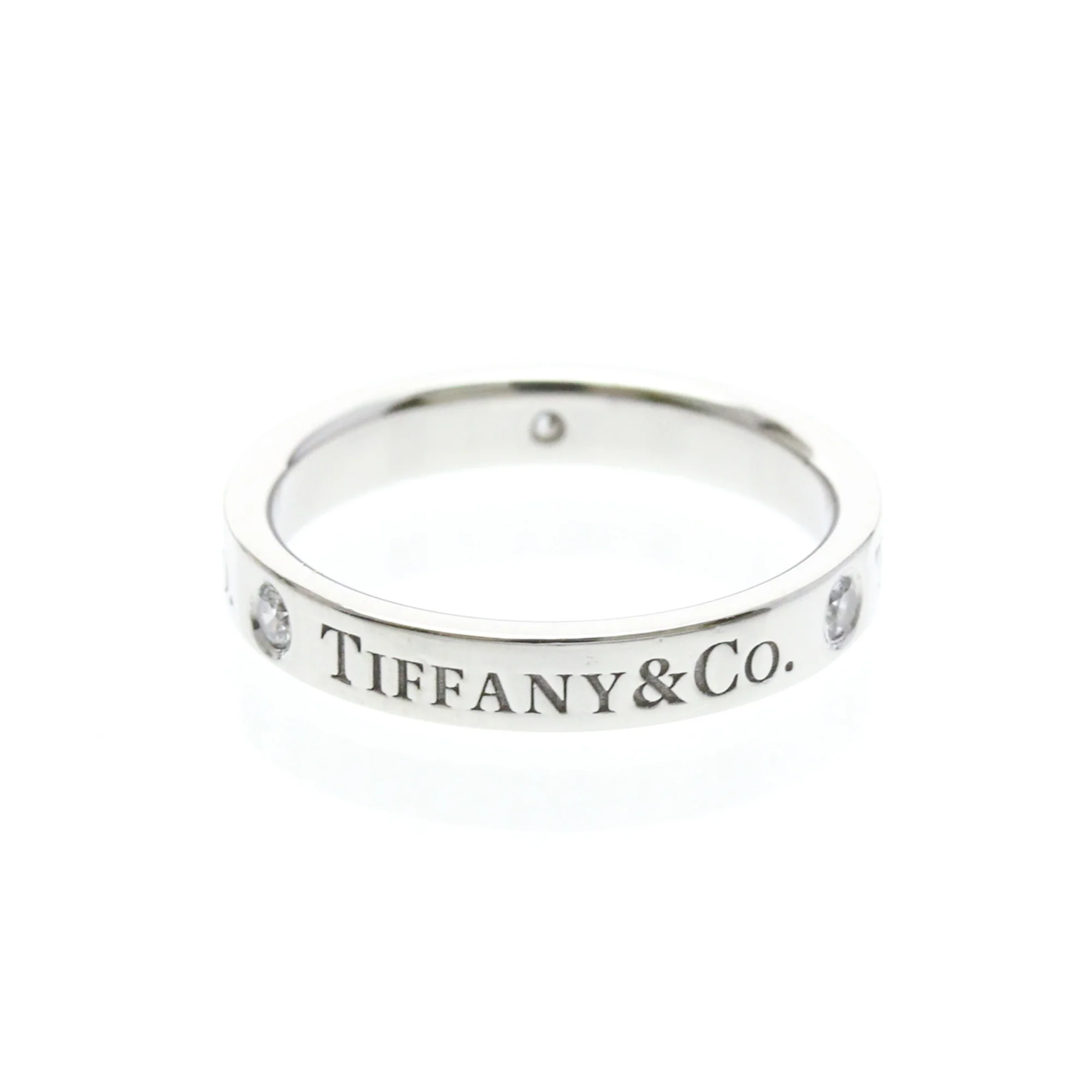 Flat Band Ring Platinum with Diamond
