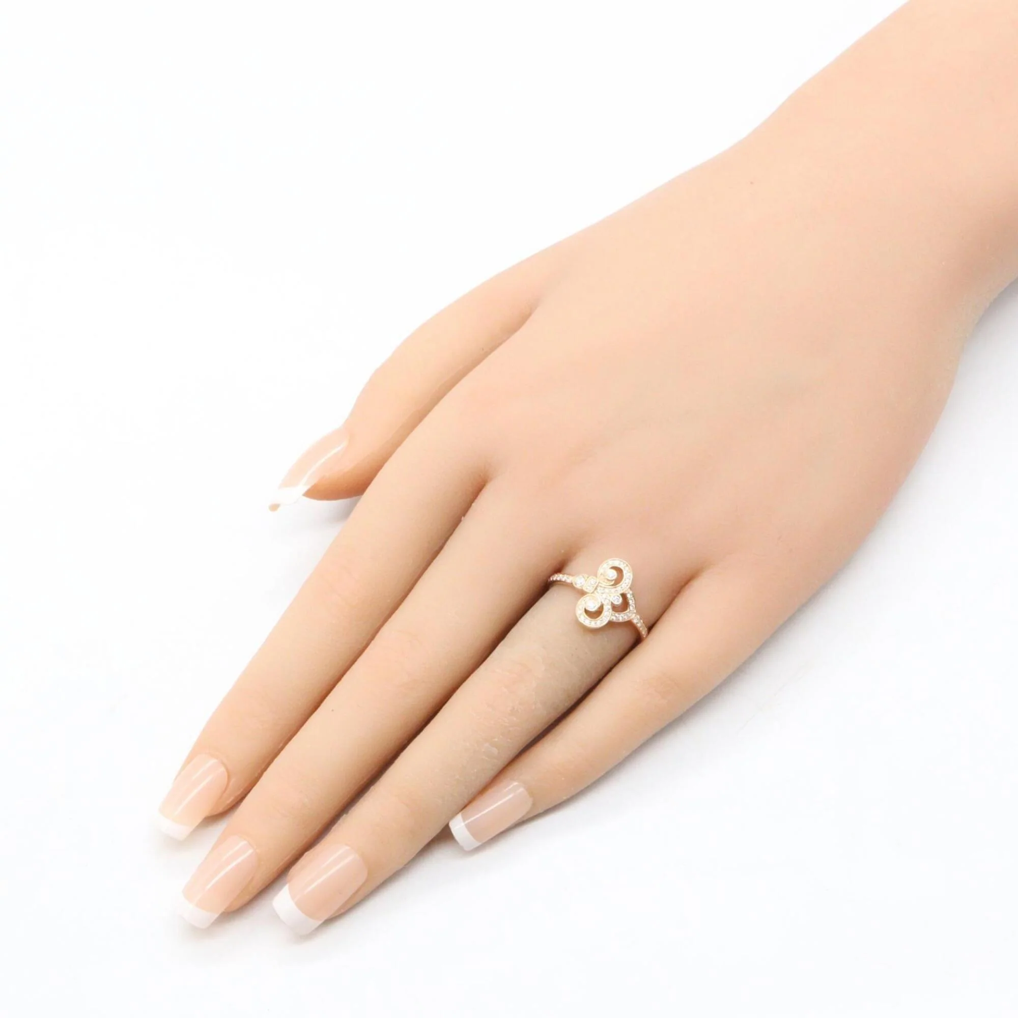 Fleur-de-lis Ring 18K Rose Gold and Diamond - Image 7