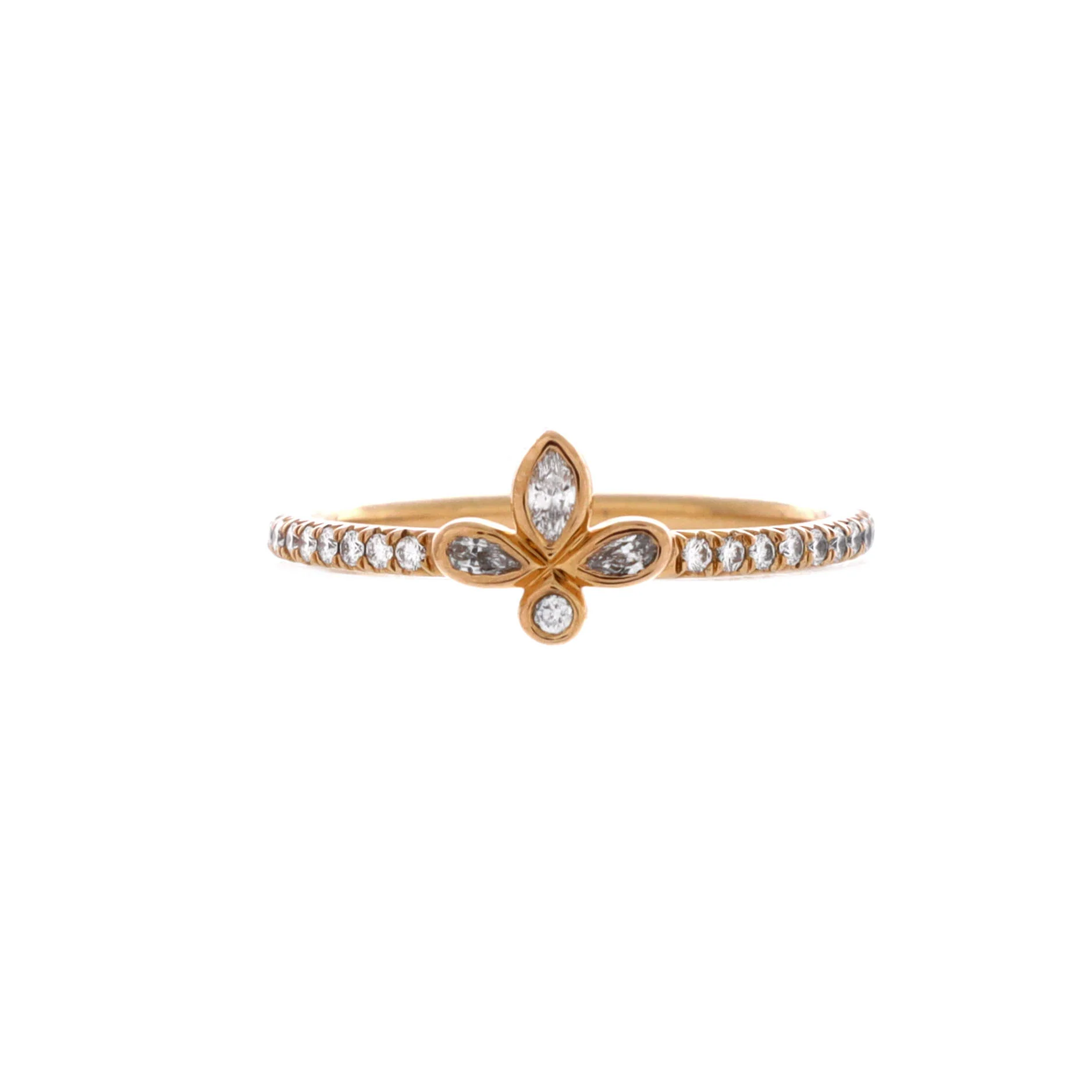 Fleur de Lis Ring 18K Rose Gold and Diamonds