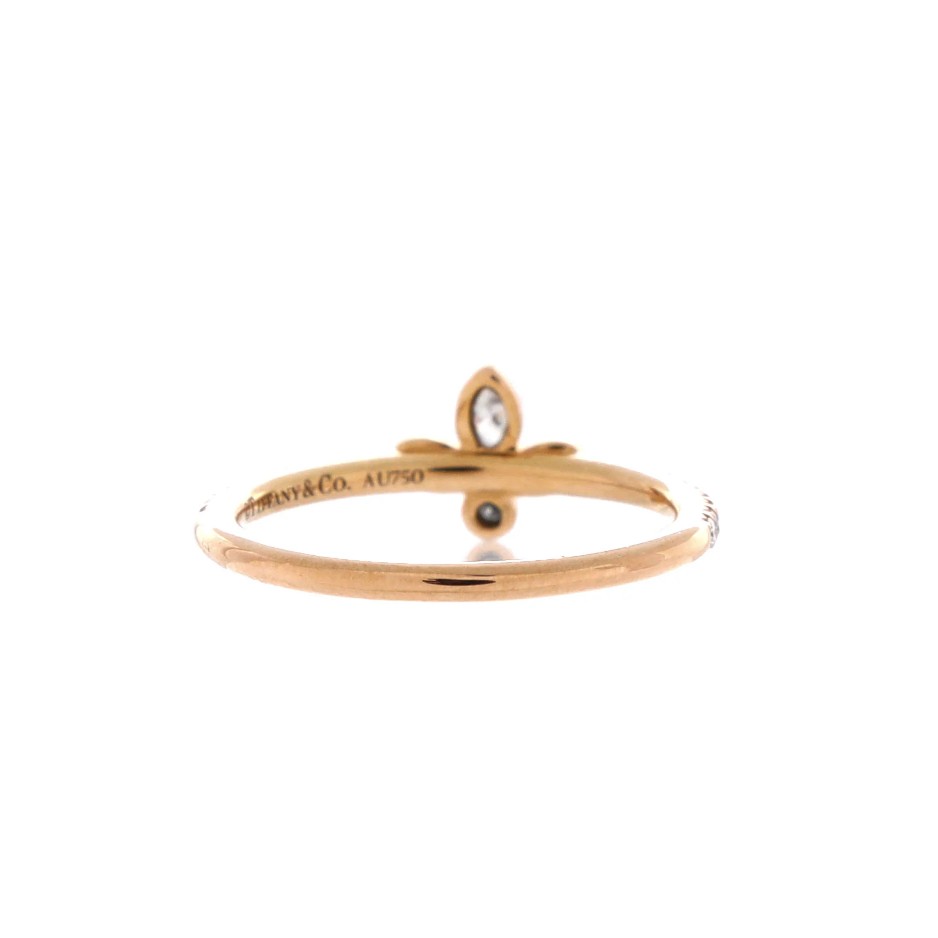 Fleur de Lis Ring 18K Rose Gold and Diamonds - Image 3