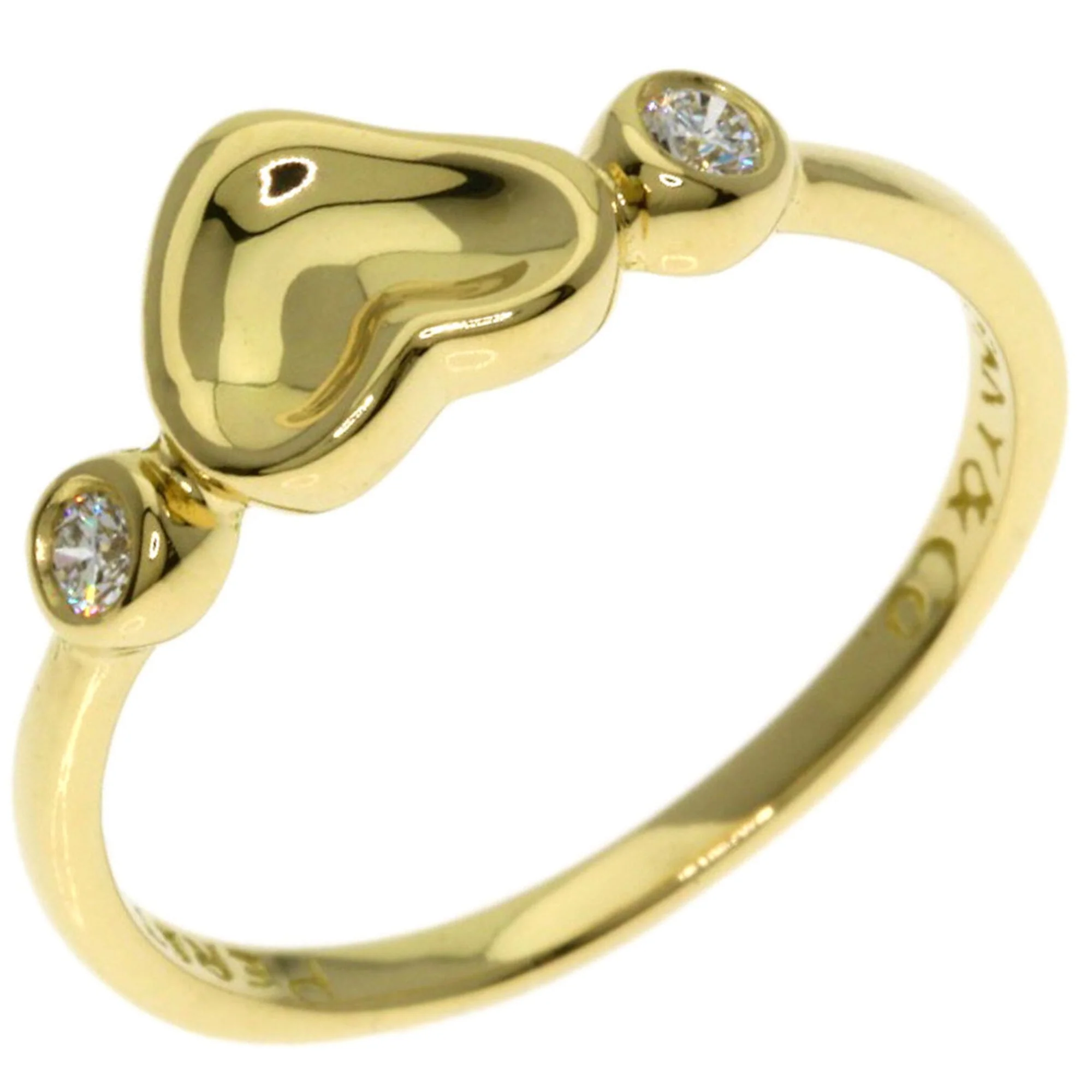 Full Heart Ring 18K Yellow Gold with Diamond - Image 2