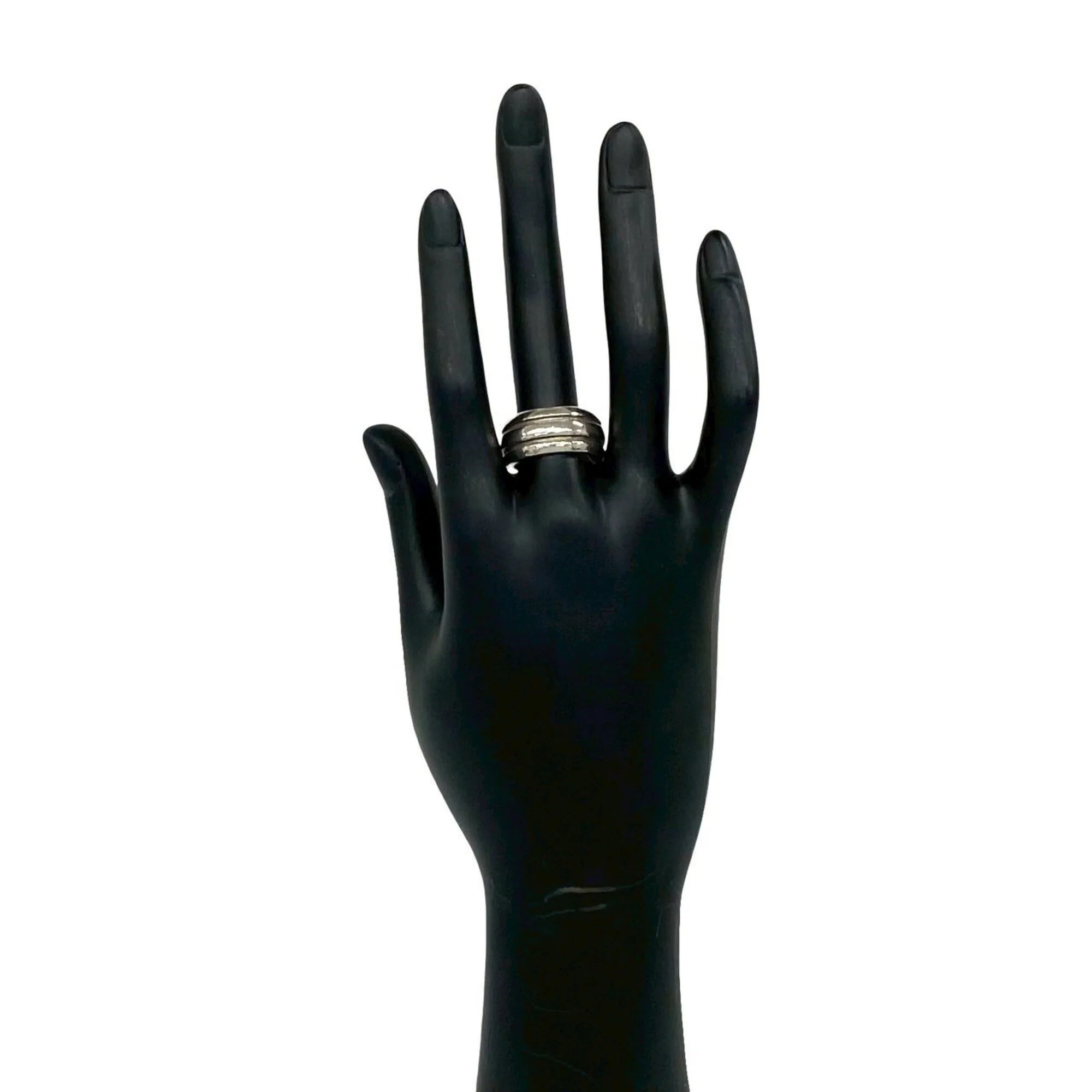 Grooved Double Line Ring Sterling Silver - Image 2
