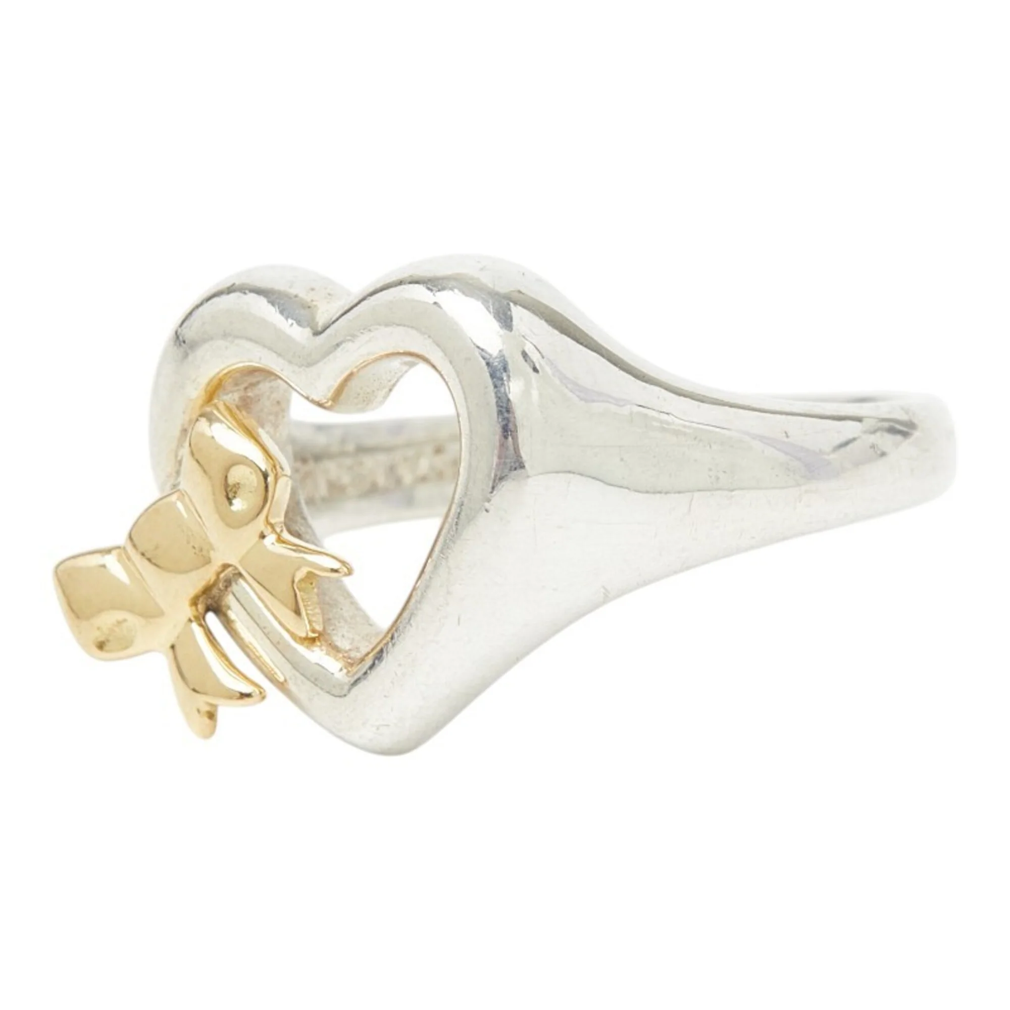 Heart Ribbon Ring Sterling Silver and 18K Yellow Gold - Image 2