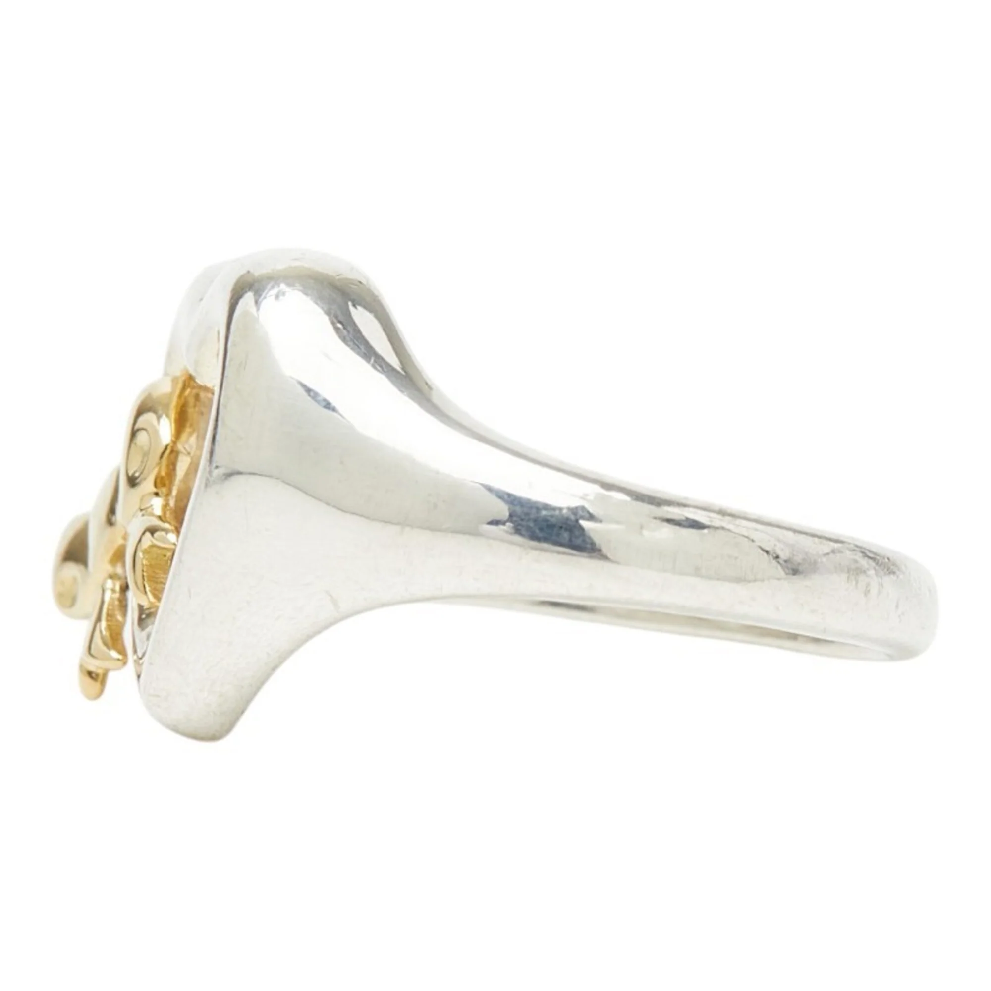 Heart Ribbon Ring Sterling Silver and 18K Yellow Gold - Image 4