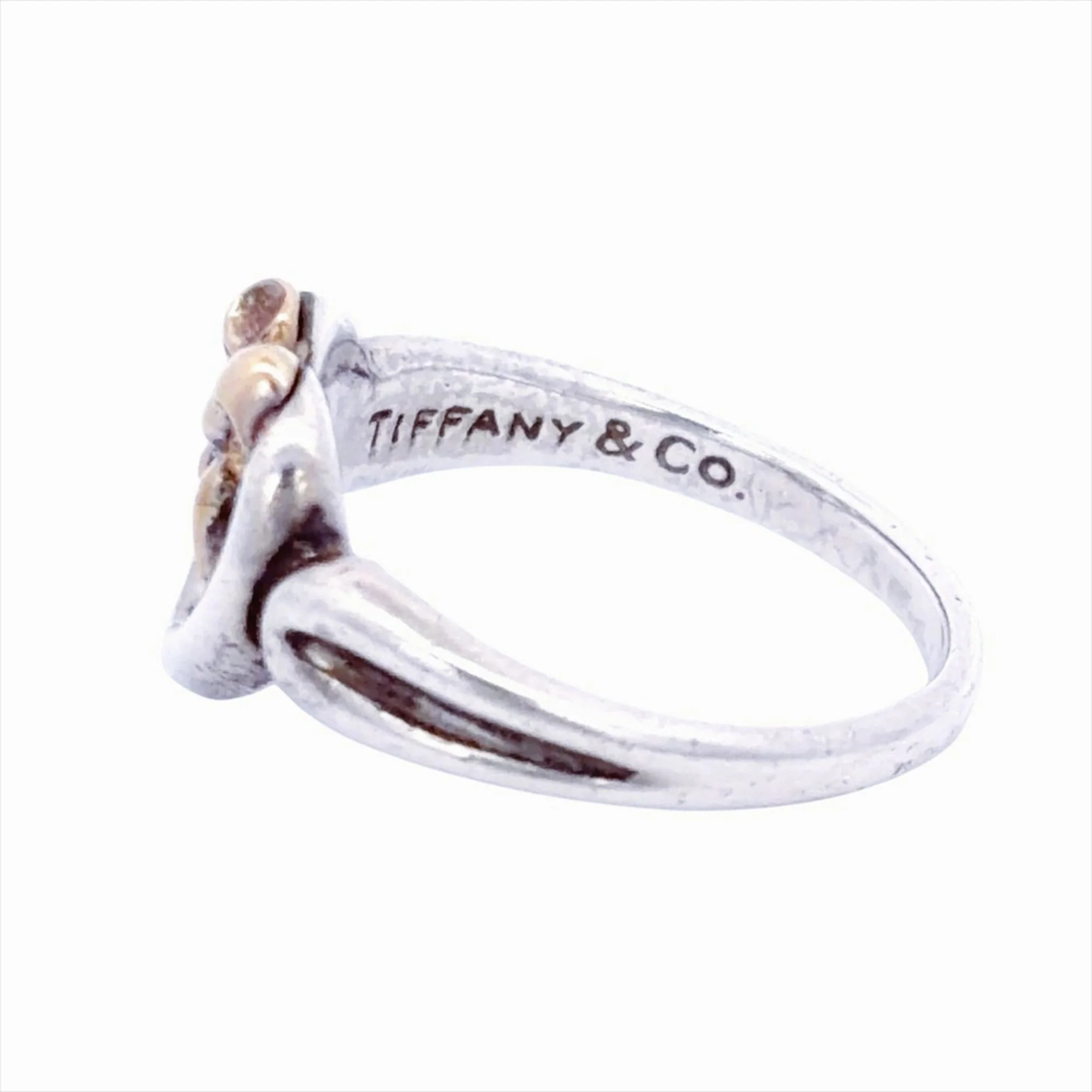 Heart Ribbon Ring Sterling Silver and 18K Yellow Gold - Image 3