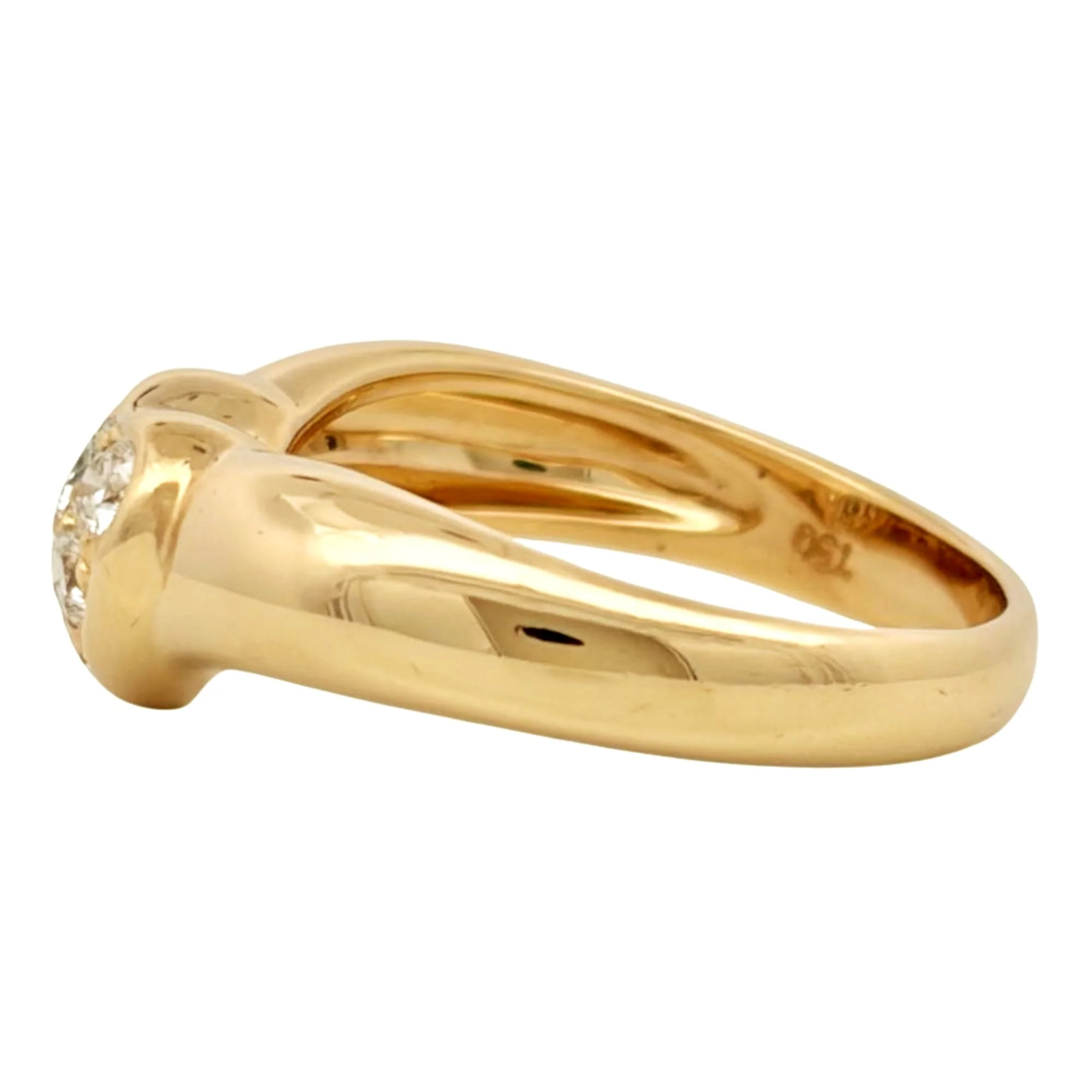 Heart Ring 18K Yellow Gold with Diamond - Image 4