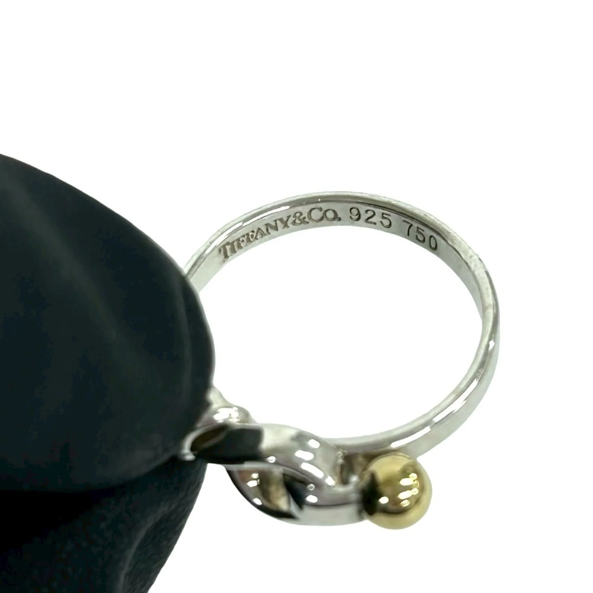 Hook and Eye Love Knot Ring Sterling Silver and 18K Yellow Gold - Image 3