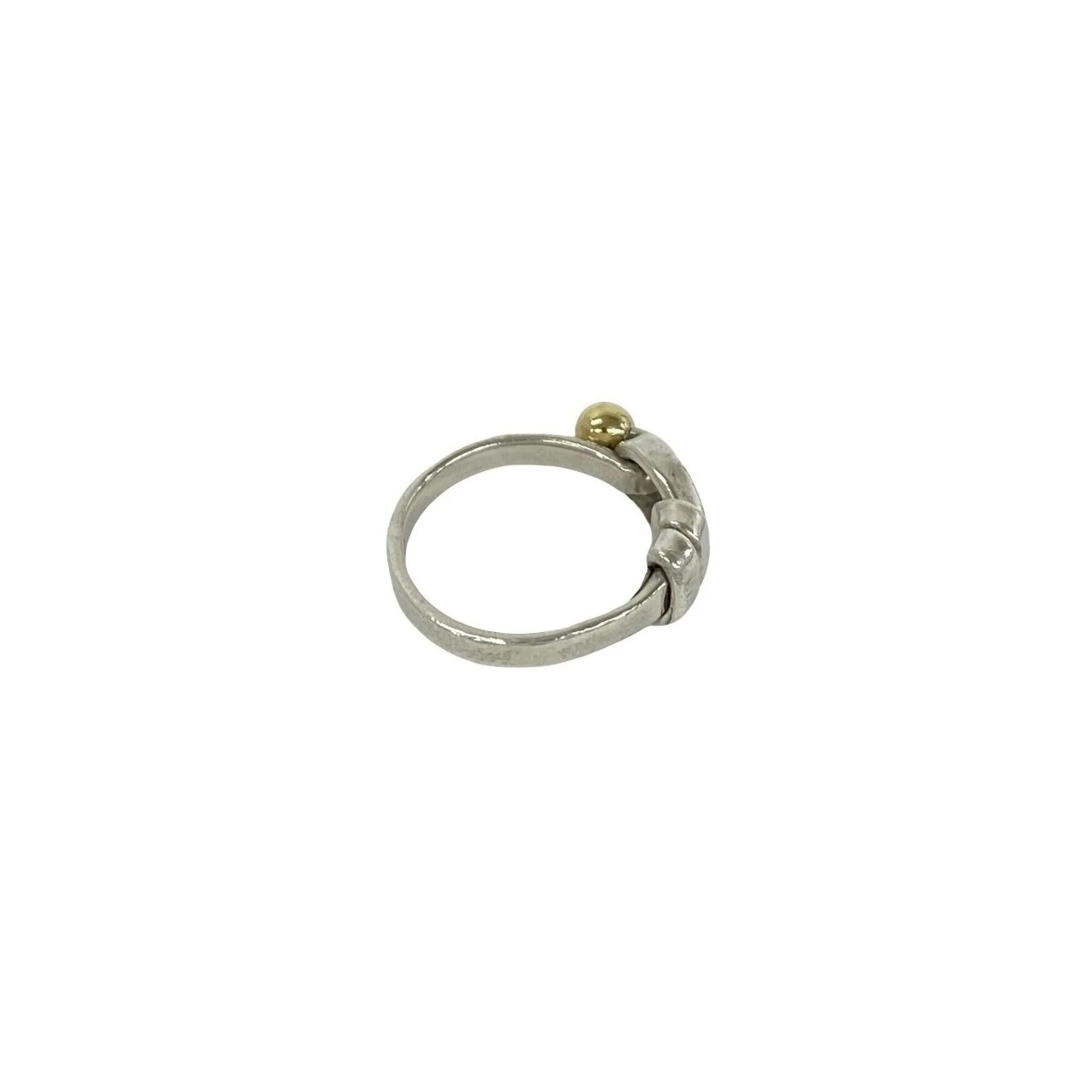 Hook and Eye Ring Sterling Silver and 18K Yellow Gold - Image 5