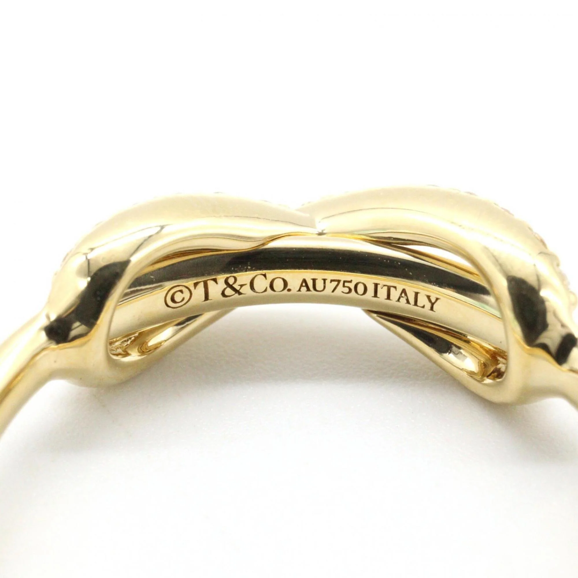Infinity Ring 18K Yellow Gold with Diamond - Image 4