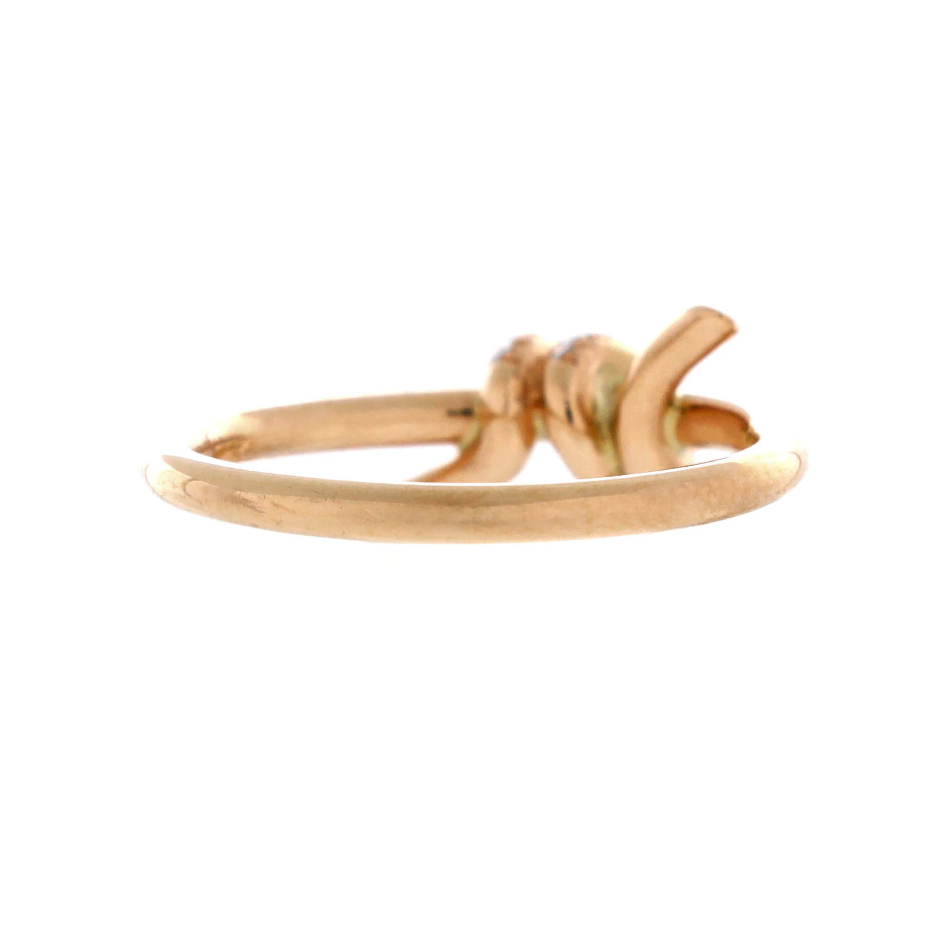 Knot Ring 18K Rose Gold with Diamonds - Image 3