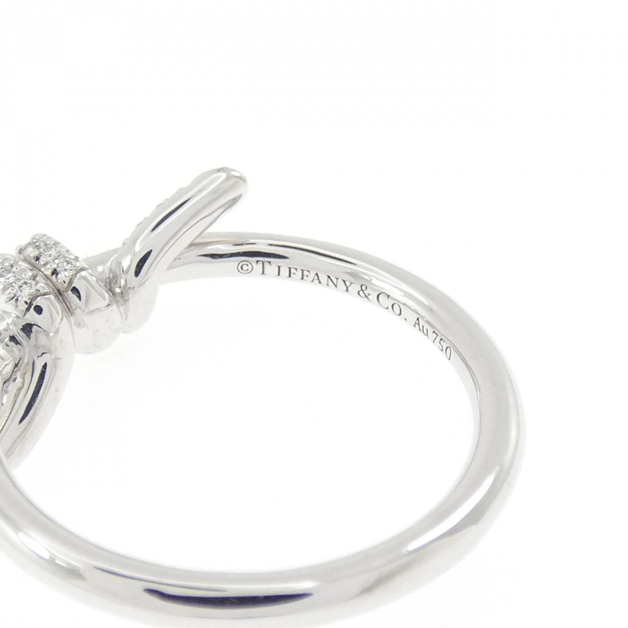 Knot Ring 18K White Gold with Diamond - Image 4