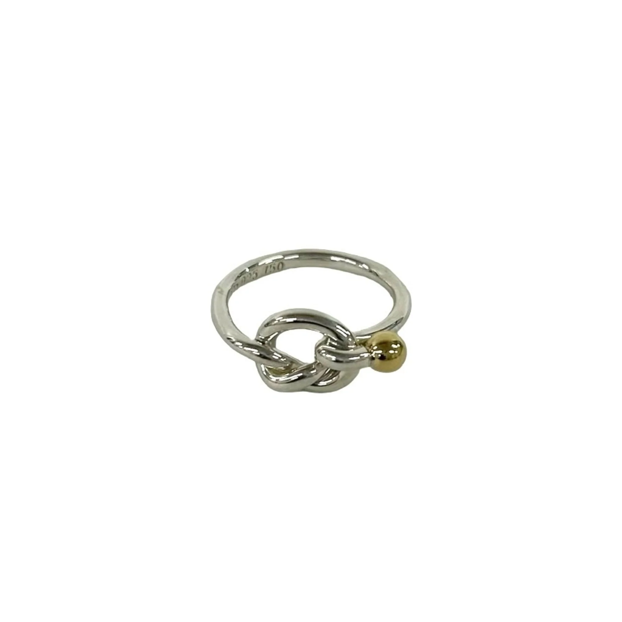 Love Knot Ring 18K Yellow Gold and Sterling Silver