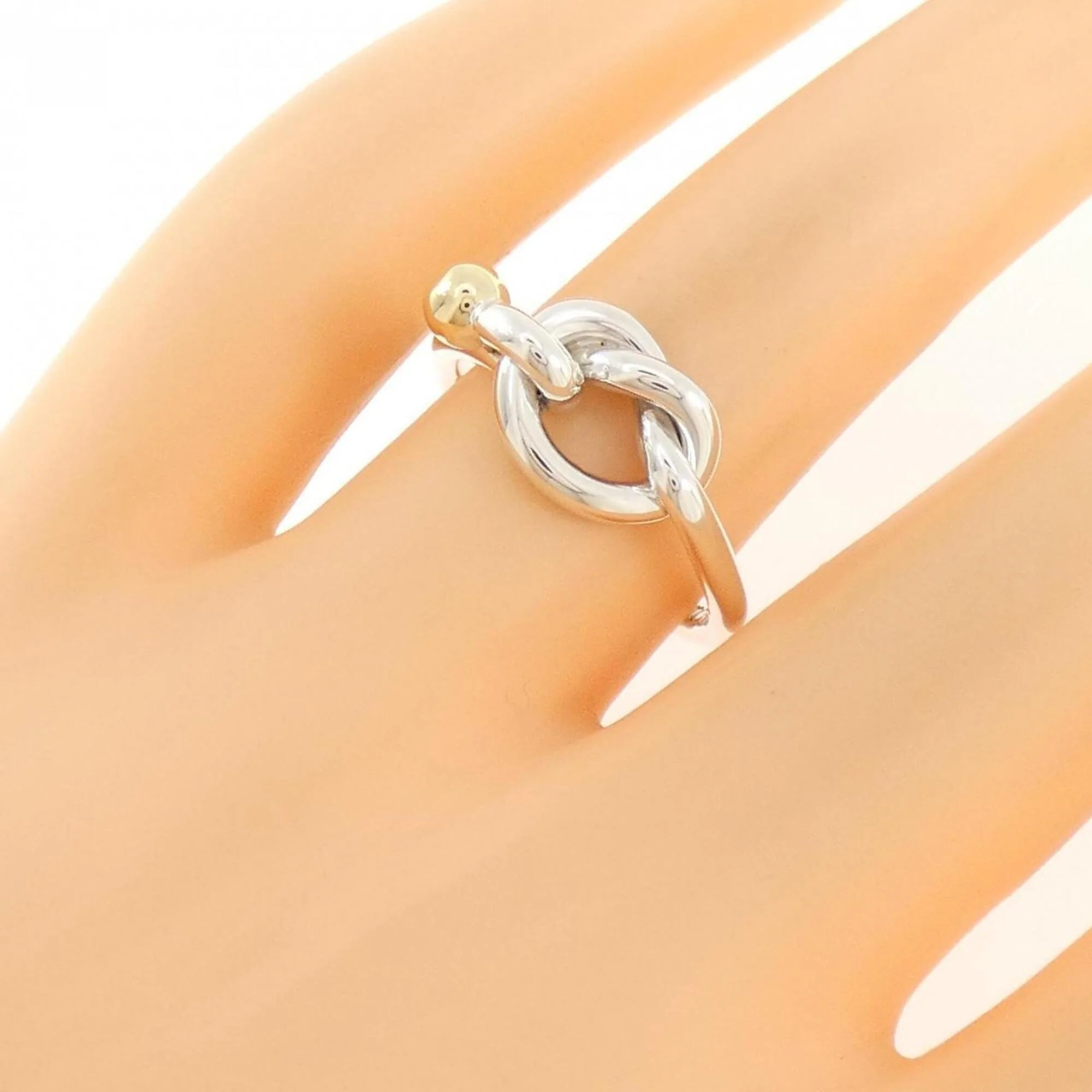Love Knot Ring Sterling Silver and 18K Yellow Gold - Image 5